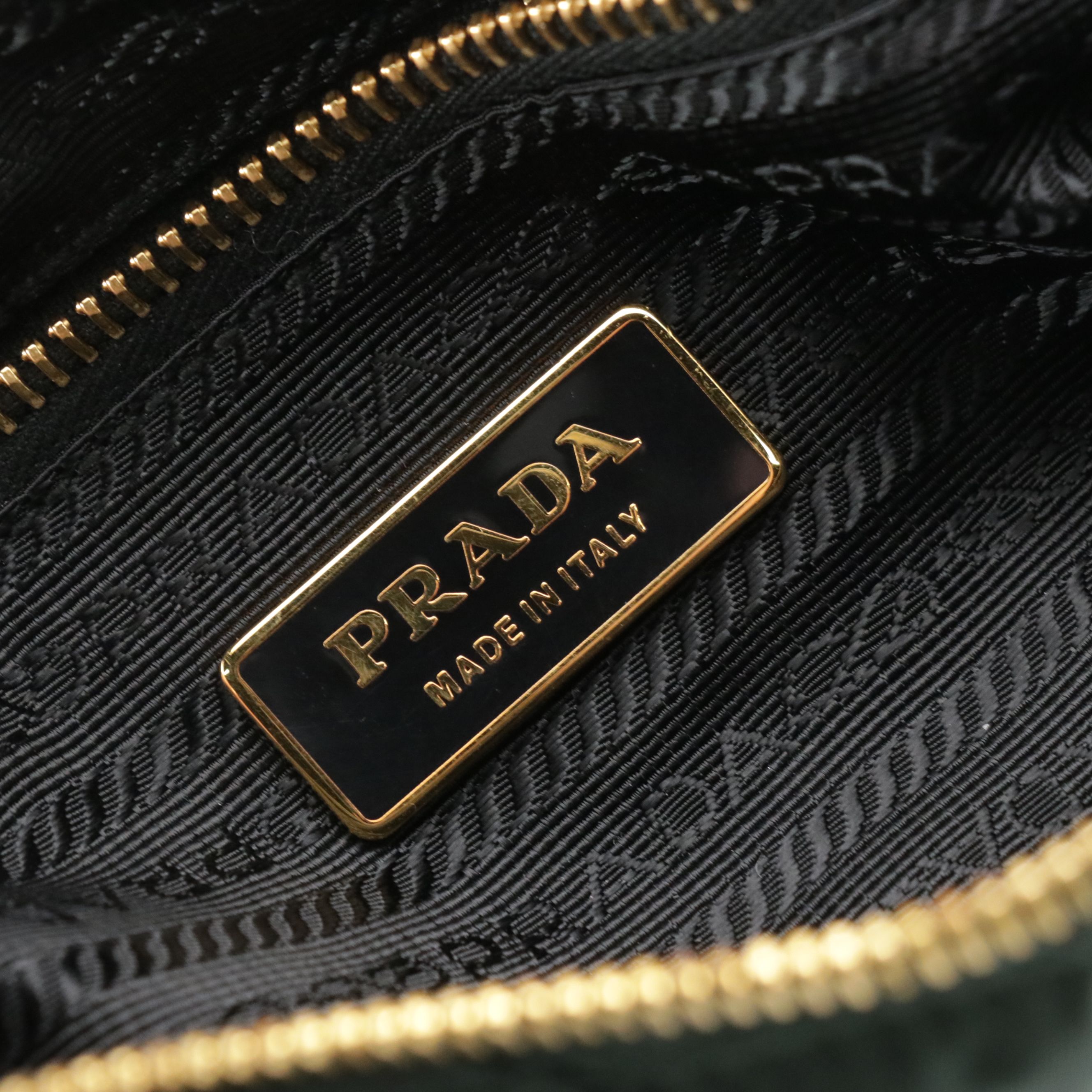 Prada Green Tessuto Nylon Interwoven Chain Strap Bag with Tag