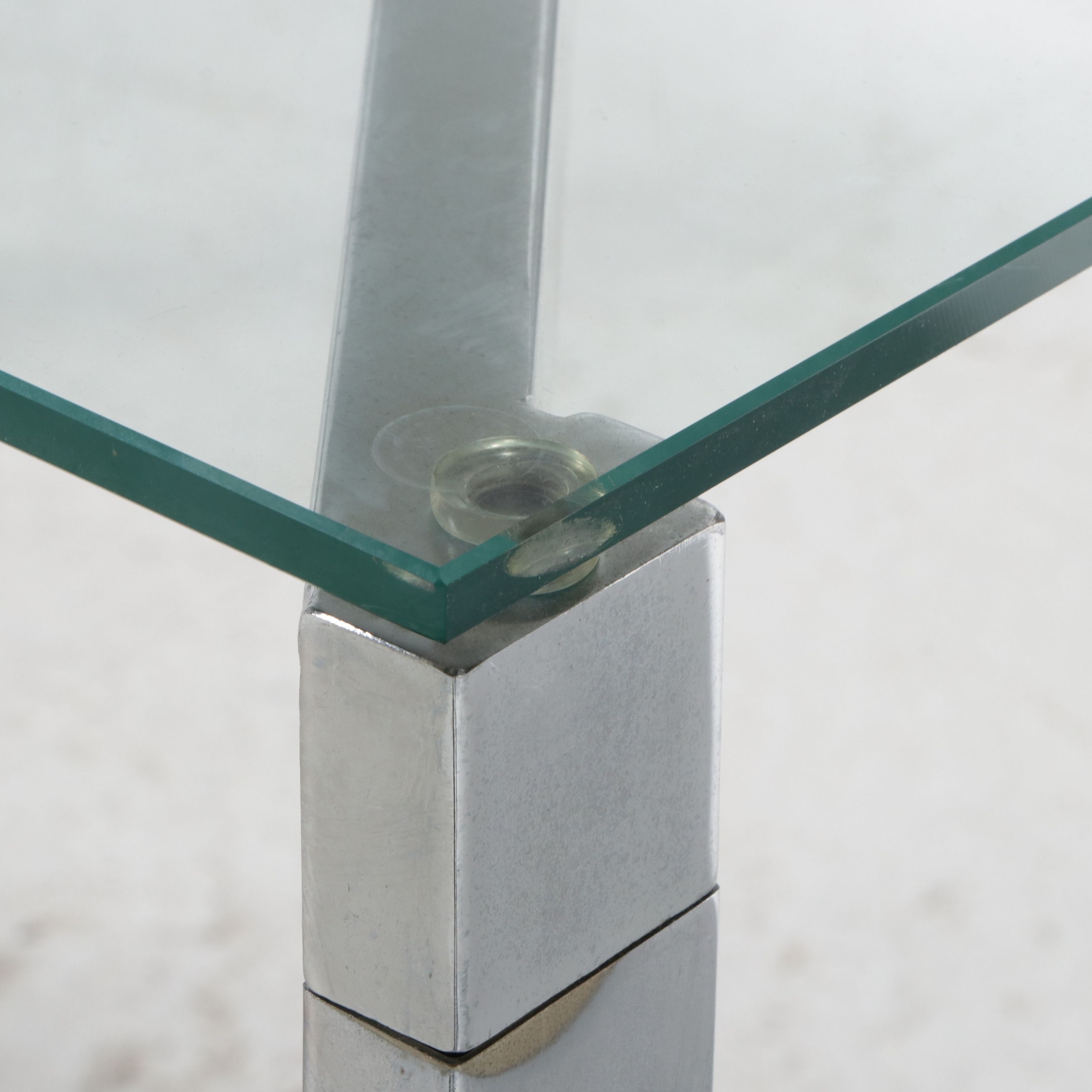 CB2 Modern Chrome Glass Top Desk