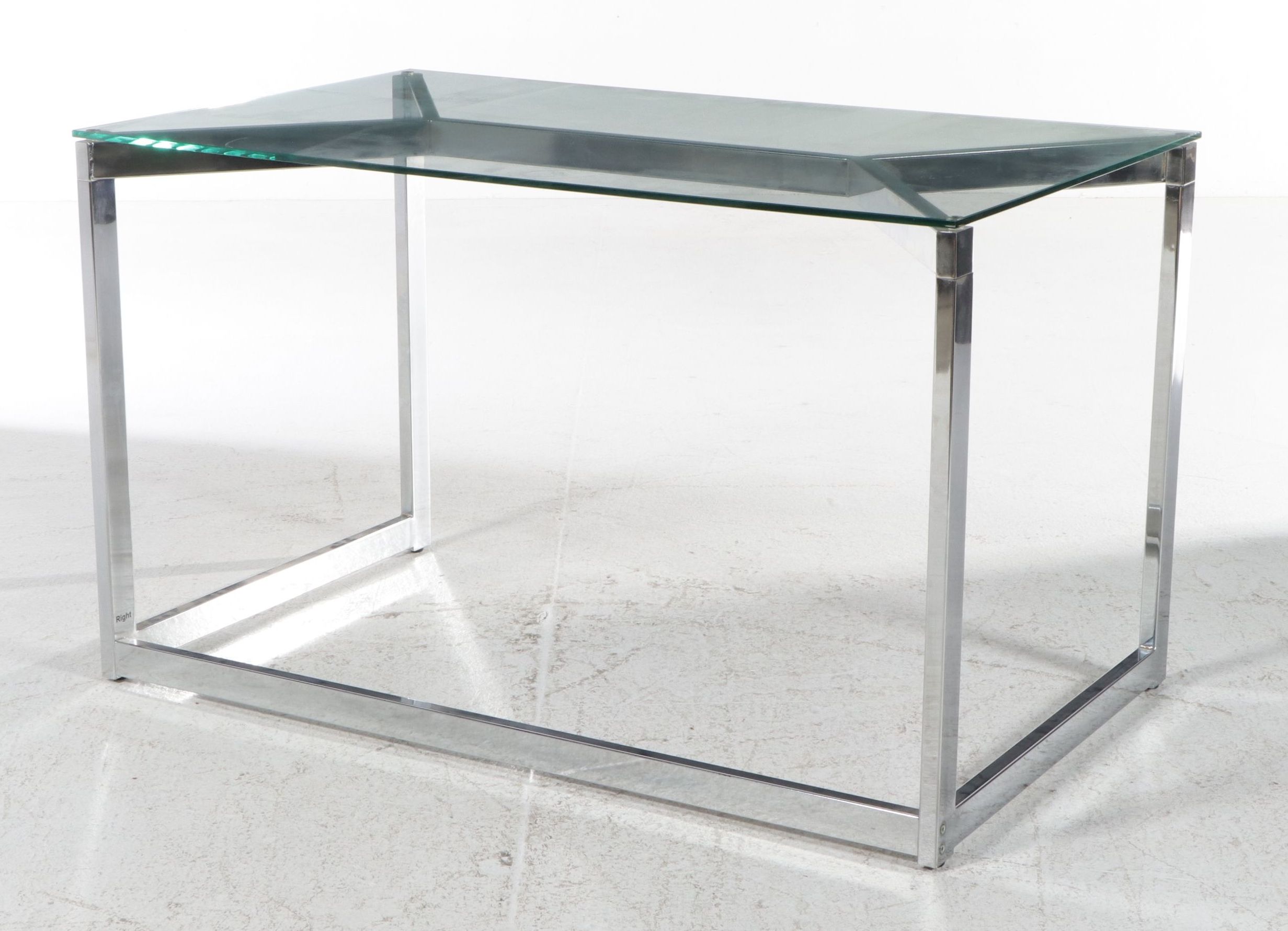 CB2 Modern Chrome Glass Top Desk