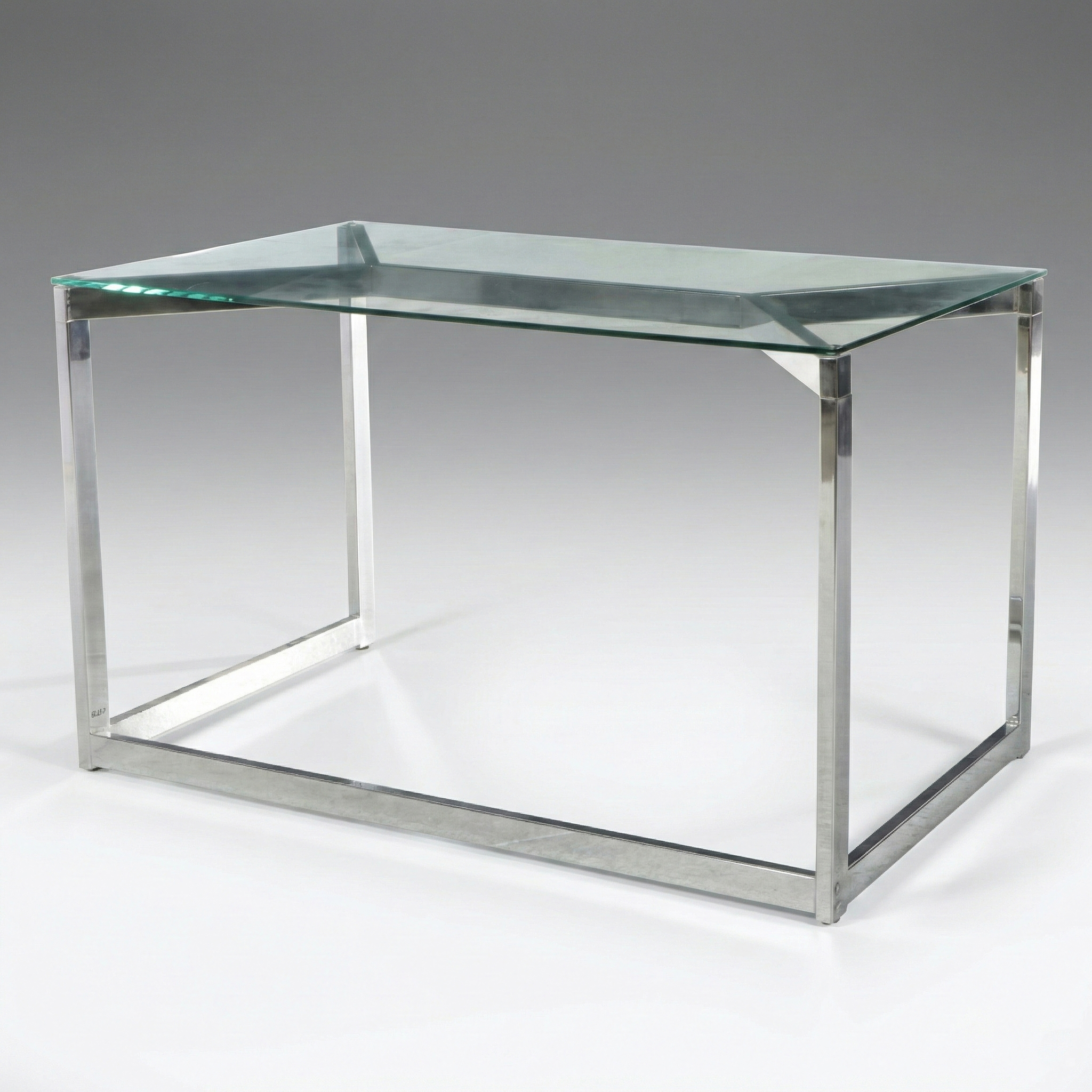 CB2 Modern Chrome Glass Top Desk