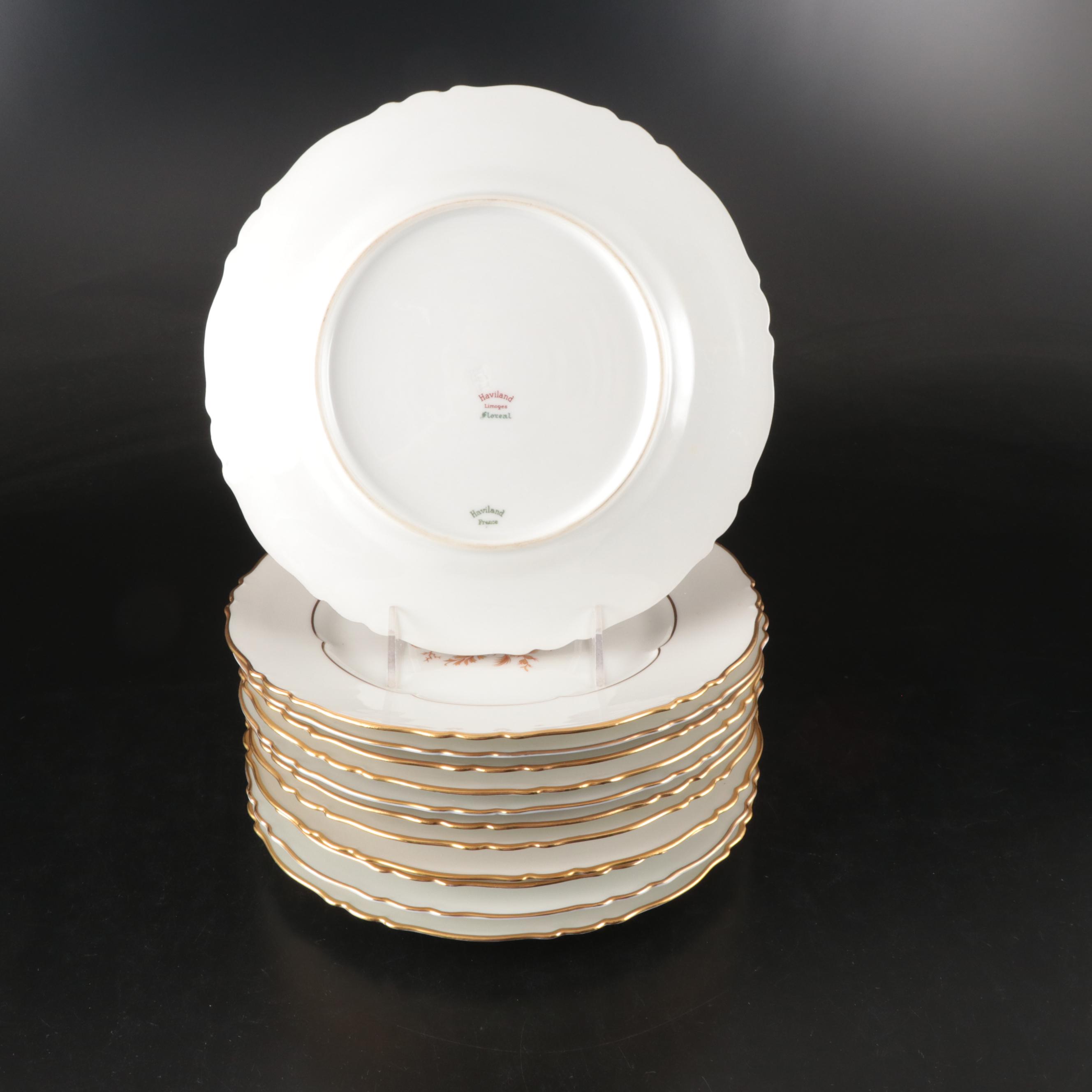 Haviland "Floreal" with Other French Gold Gilt Porcelain Dinnerware