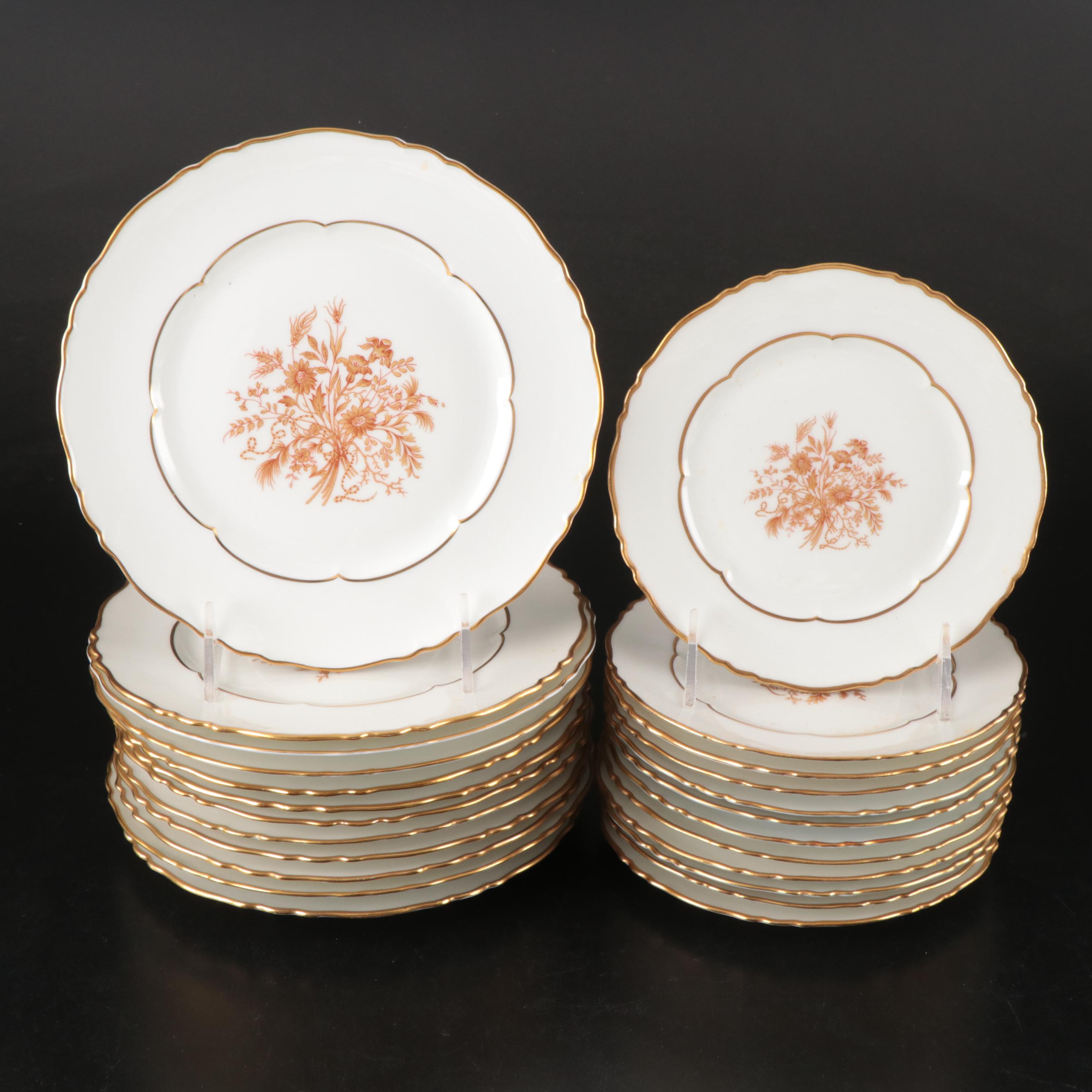 Haviland "Floreal" with Other French Gold Gilt Porcelain Dinnerware