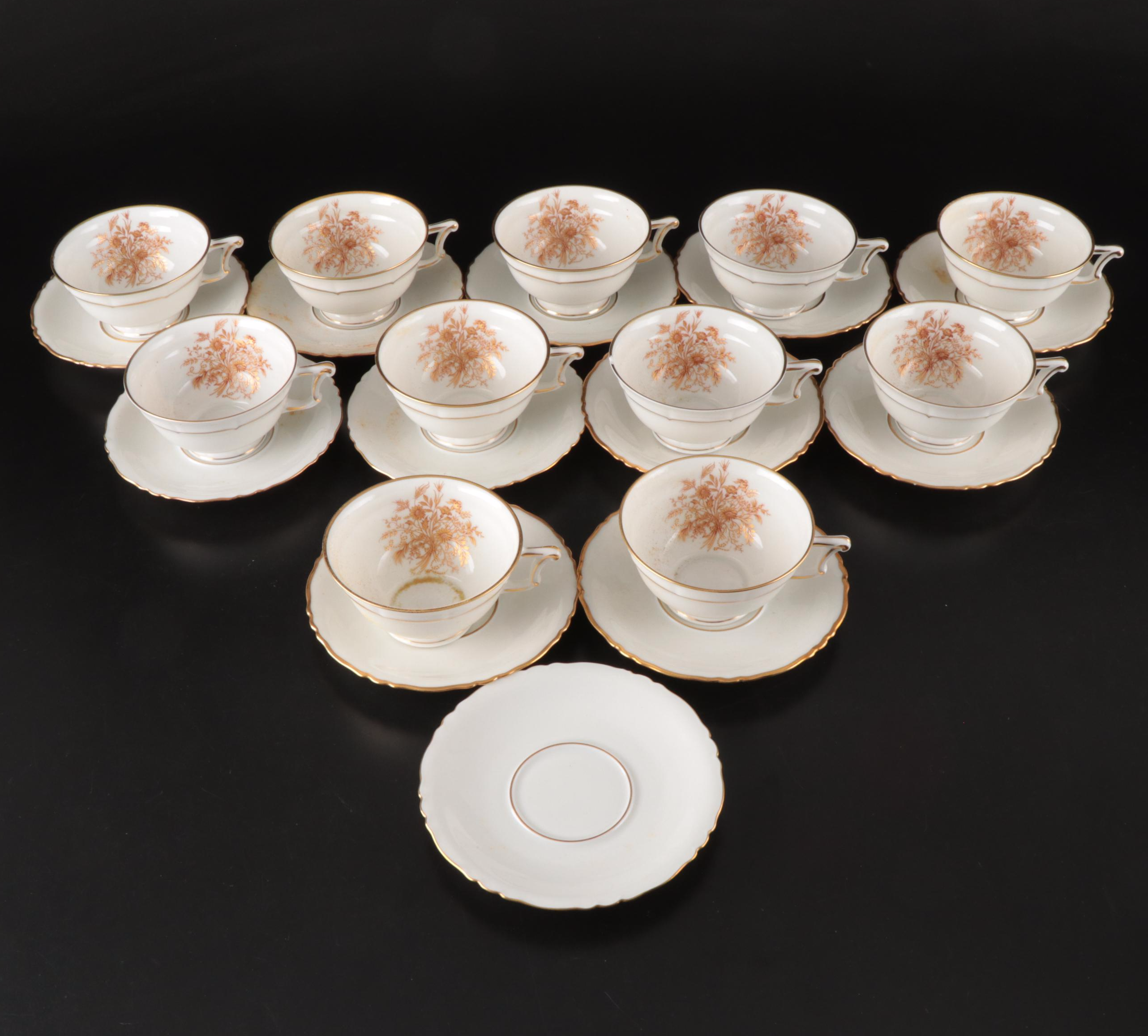 Haviland "Floreal" with Other French Gold Gilt Porcelain Dinnerware