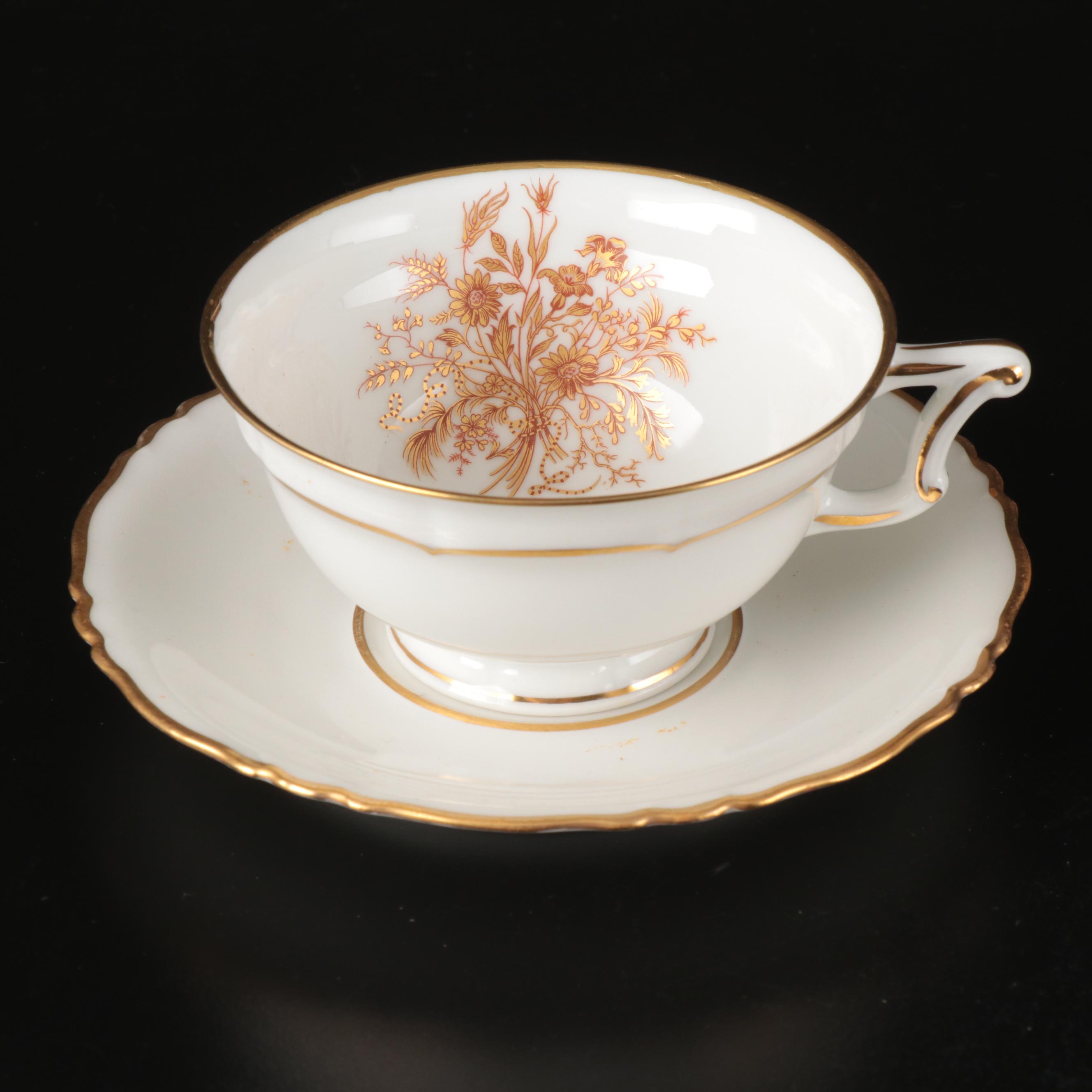 Haviland "Floreal" with Other French Gold Gilt Porcelain Dinnerware