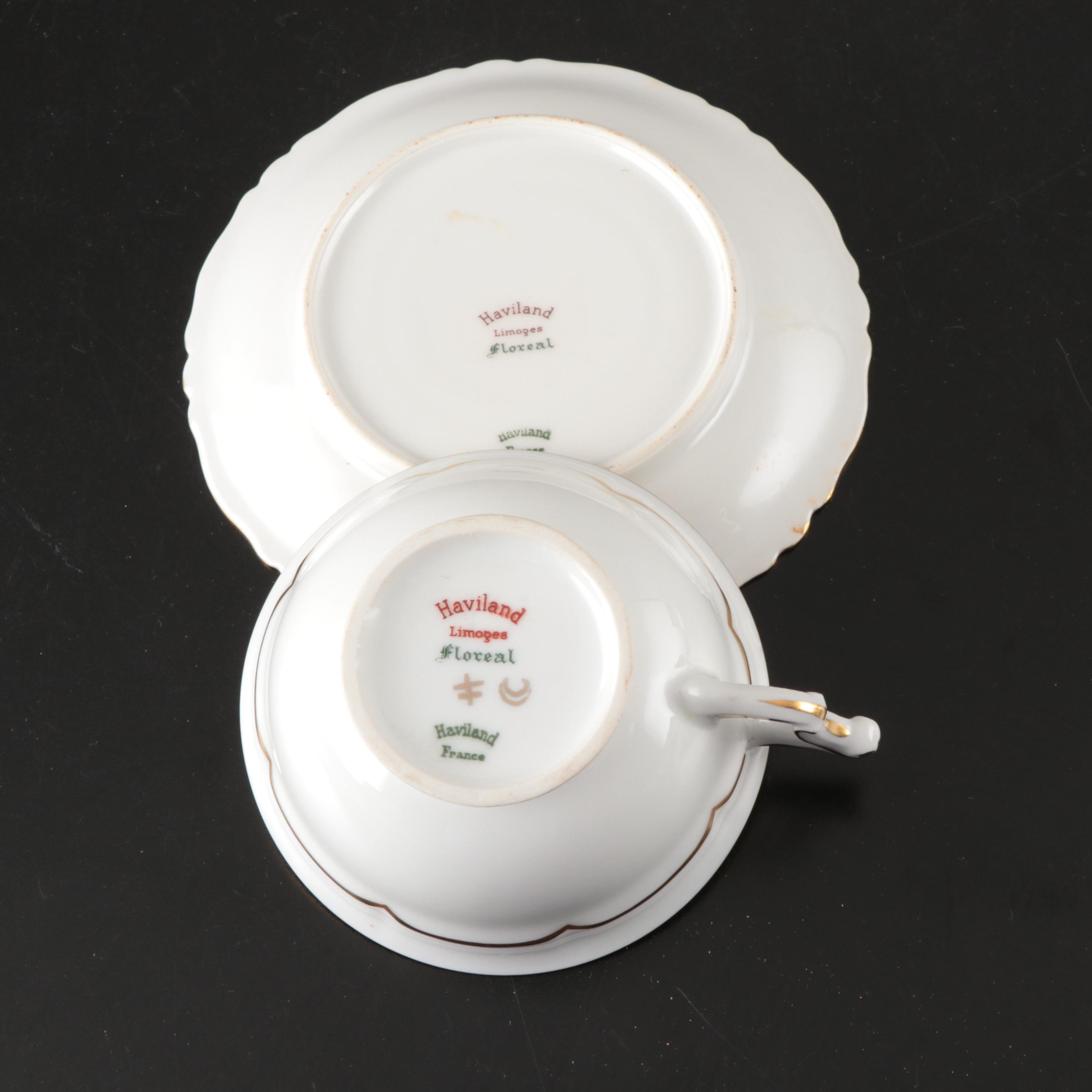 Haviland "Floreal" with Other French Gold Gilt Porcelain Dinnerware