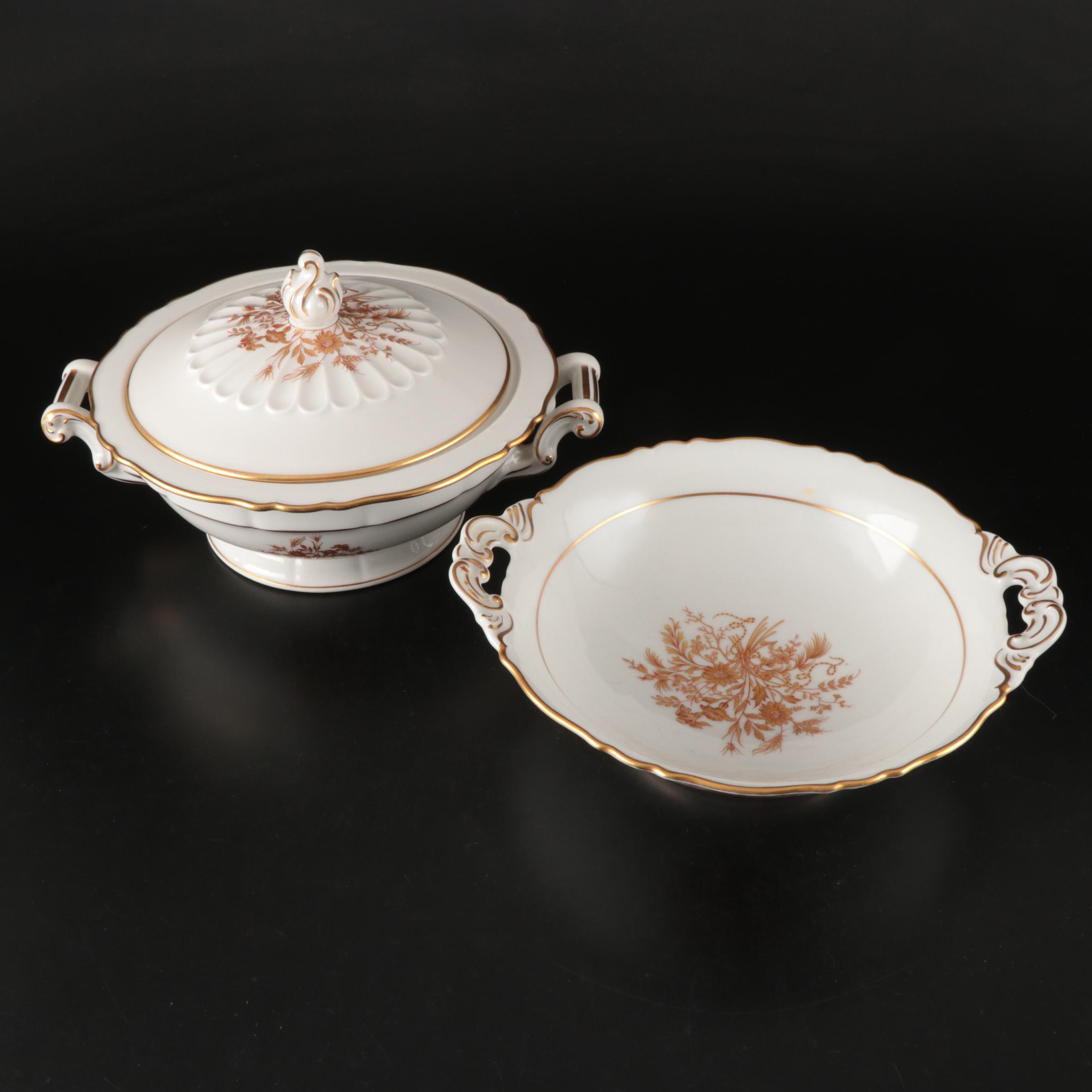 Haviland "Floreal" with Other French Gold Gilt Porcelain Dinnerware