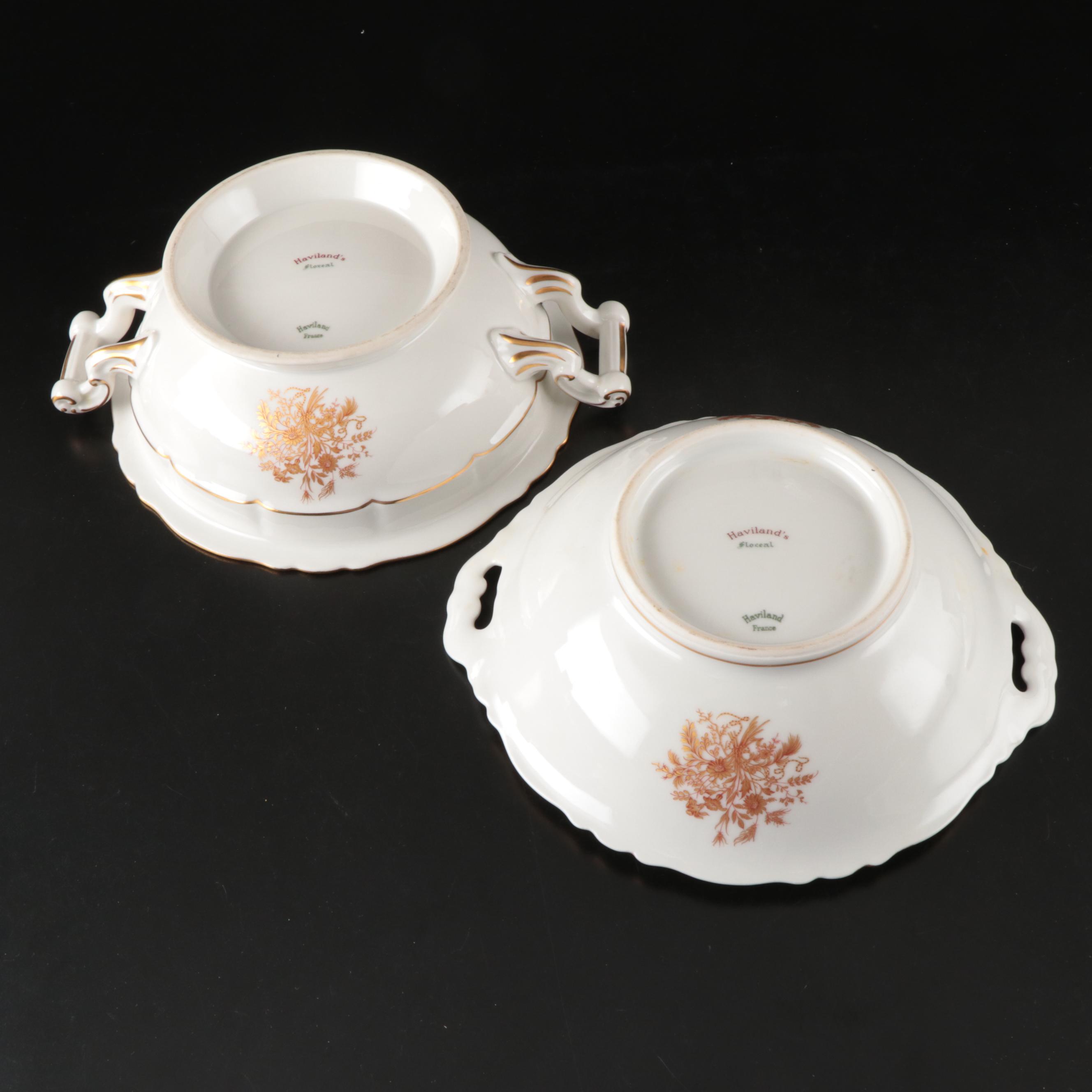 Haviland "Floreal" with Other French Gold Gilt Porcelain Dinnerware