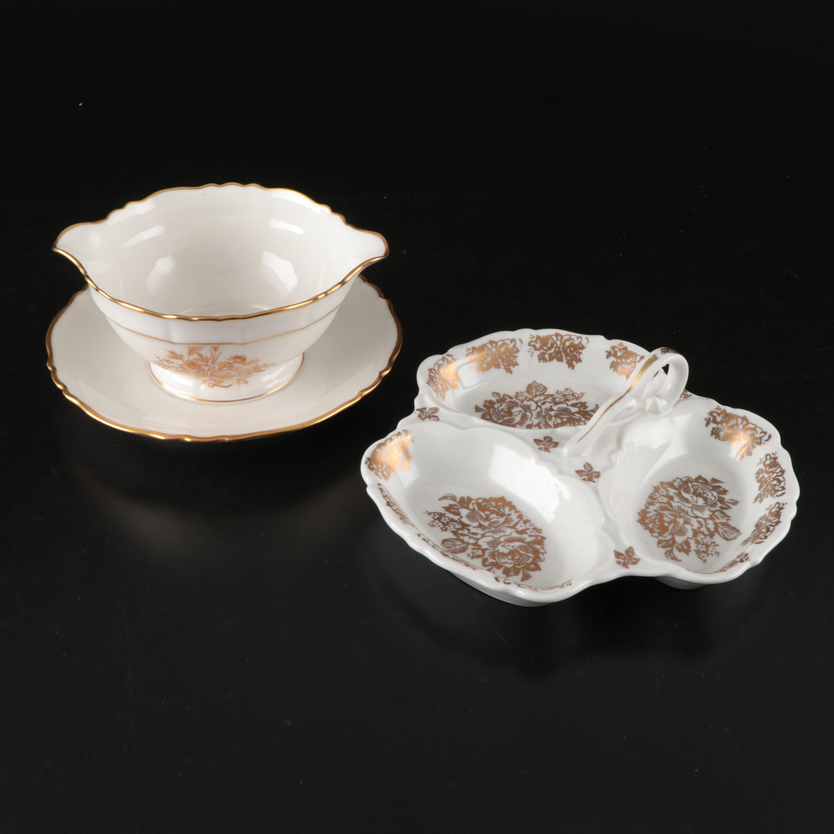 Haviland "Floreal" with Other French Gold Gilt Porcelain Dinnerware