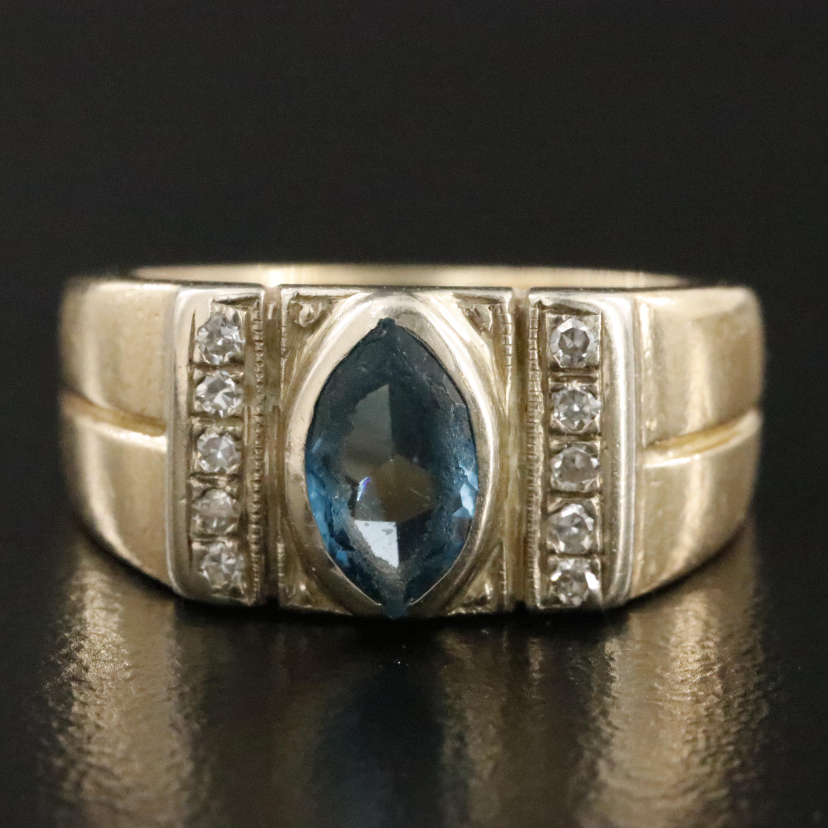 14K Spinel and Diamond Ring