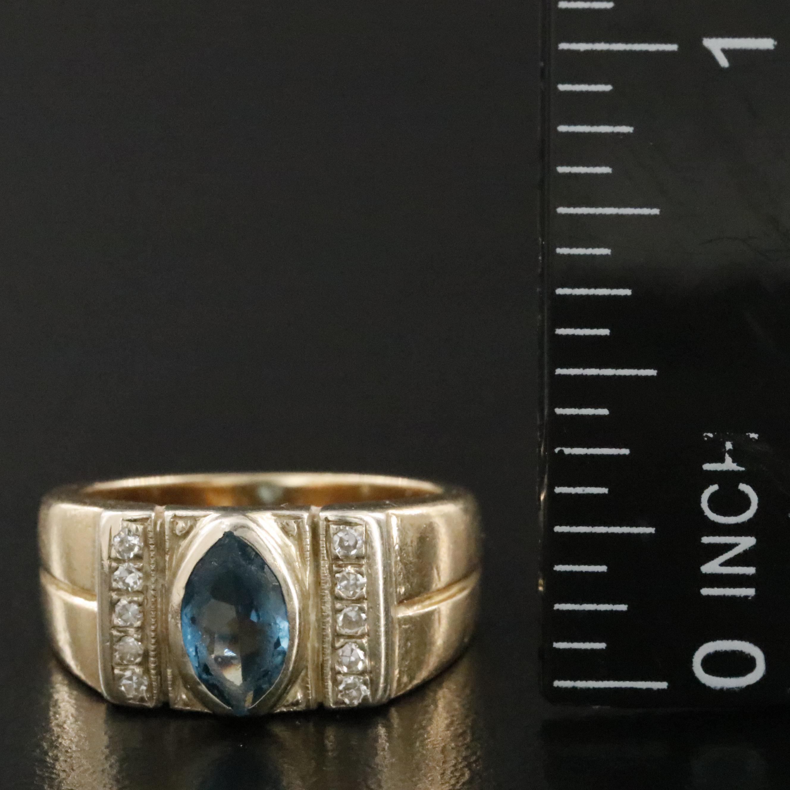 14K Spinel and Diamond Ring