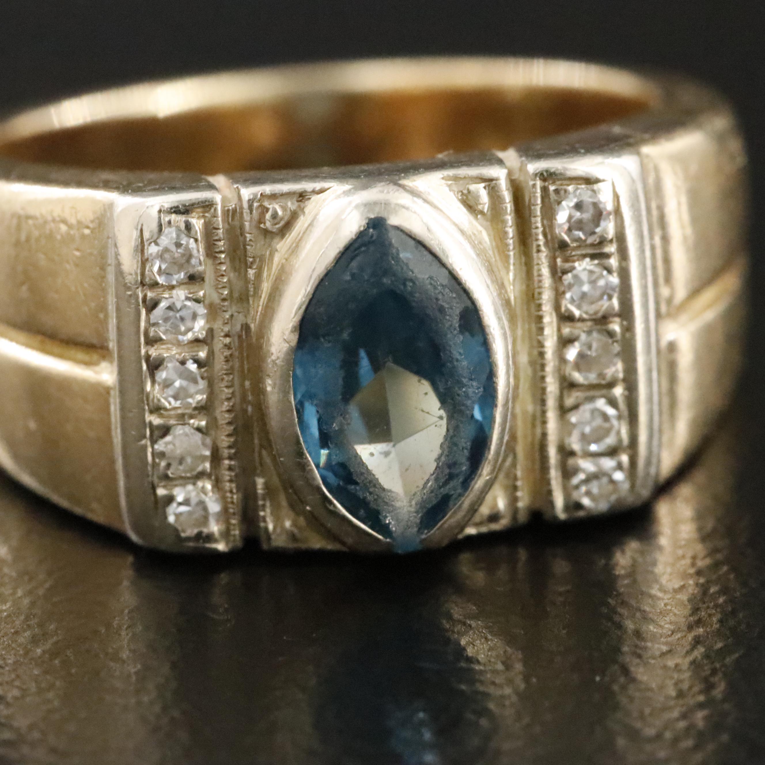 14K Spinel and Diamond Ring