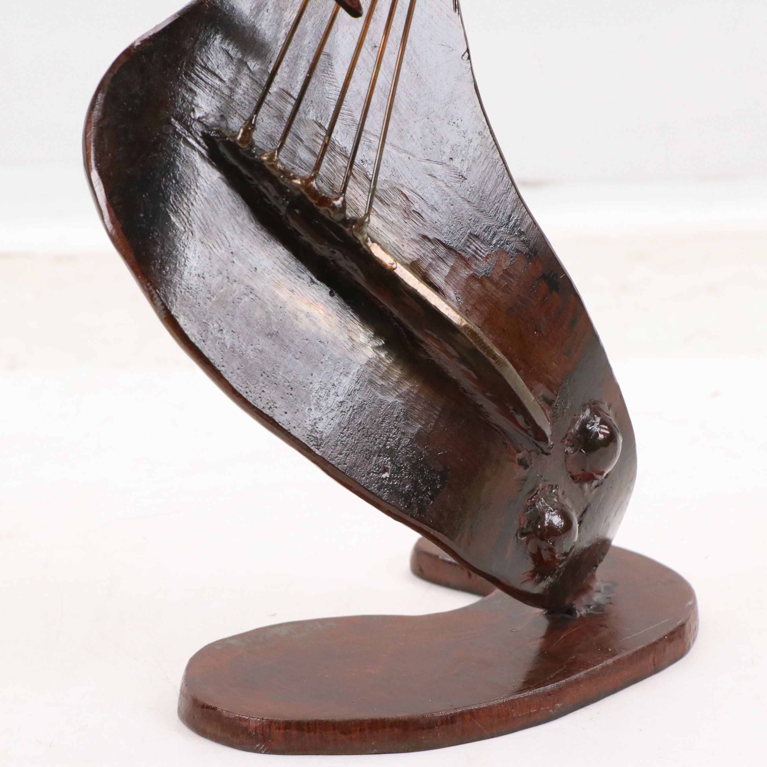 William Wessel Iron Sculpture "Cello Man"