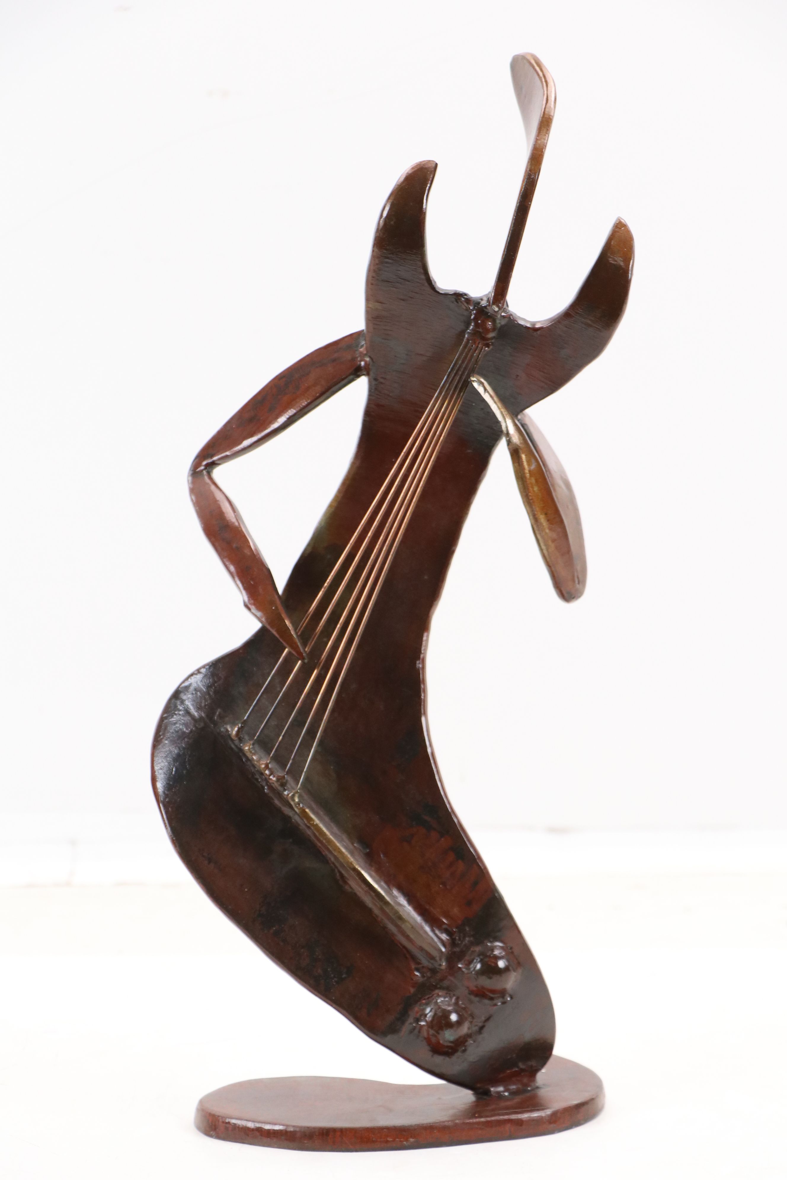 William Wessel Iron Sculpture "Cello Man"