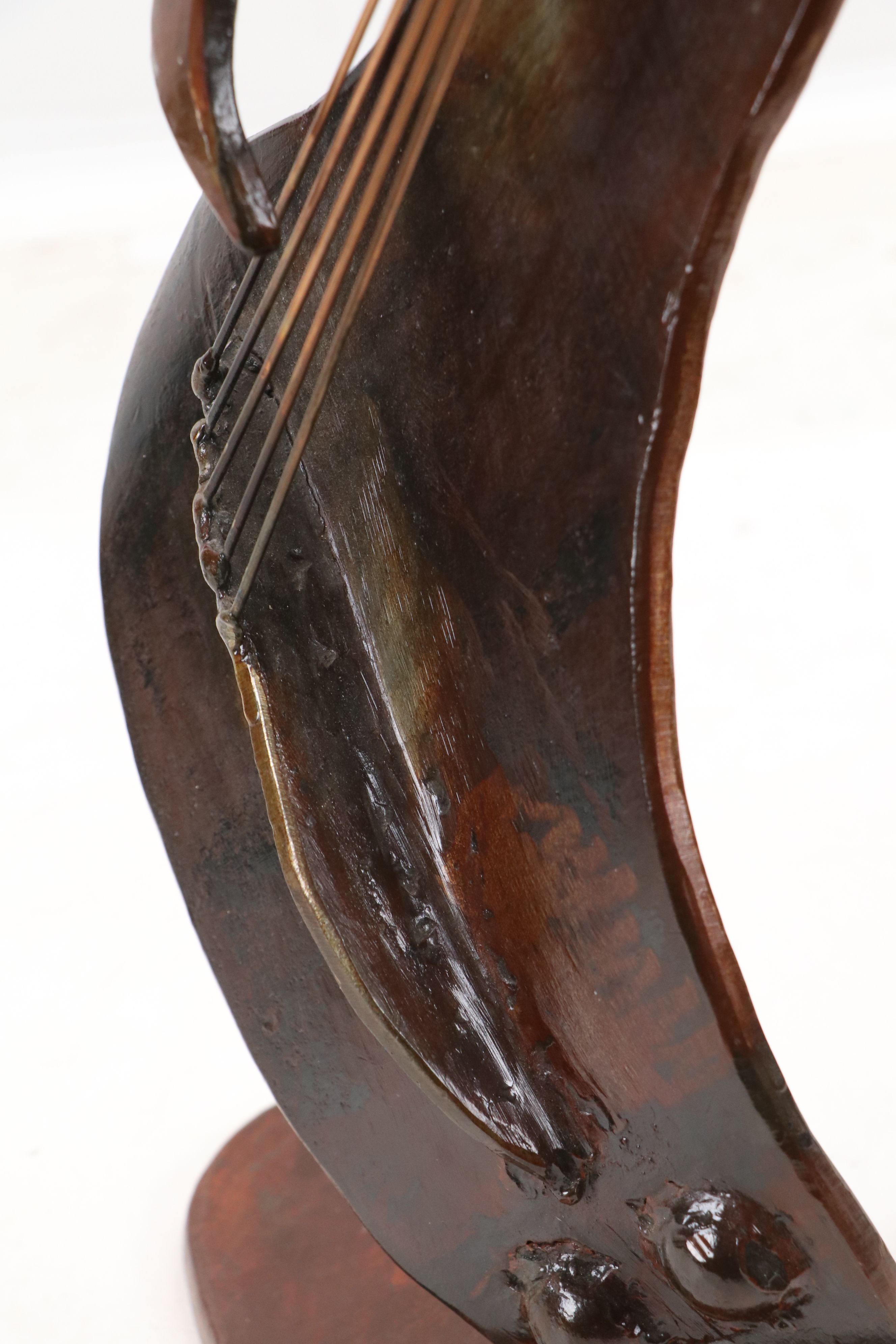 William Wessel Iron Sculpture "Cello Man"