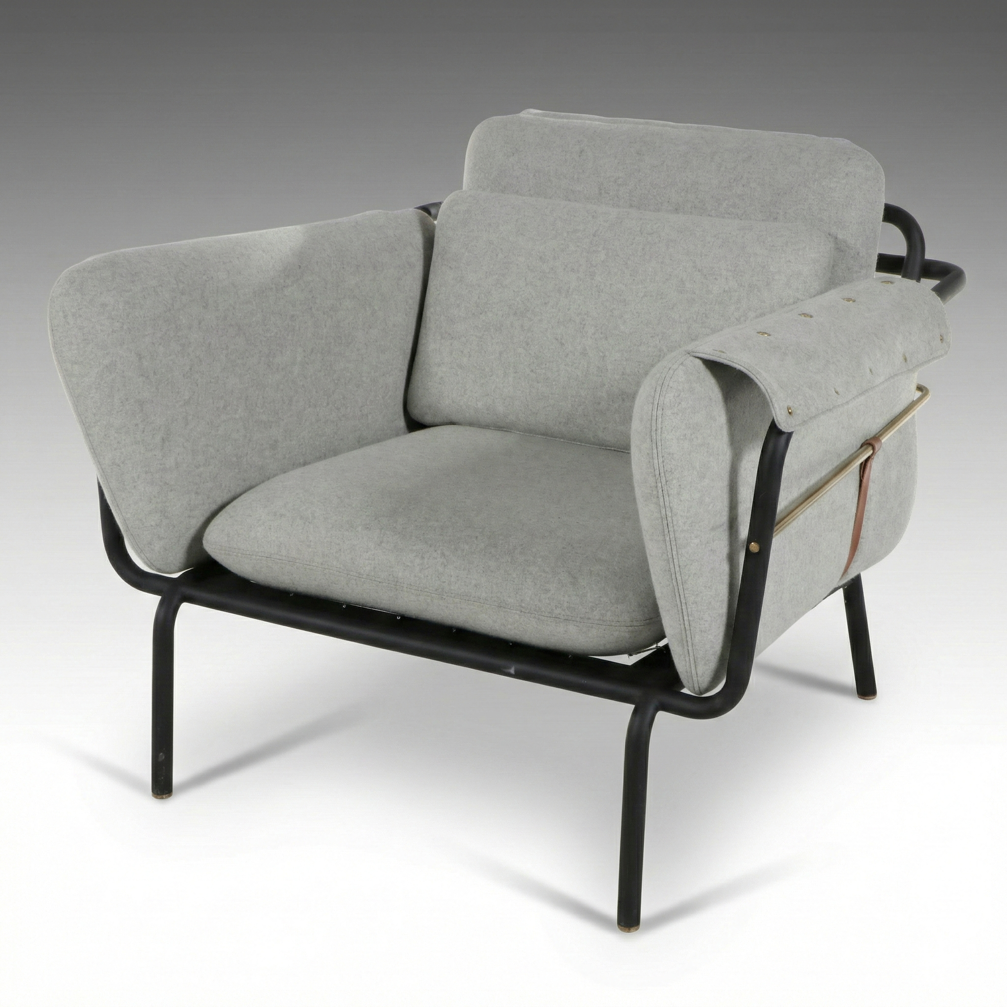 Stellar Works Tubular Metal "Valet" Chair with Removable Cushions