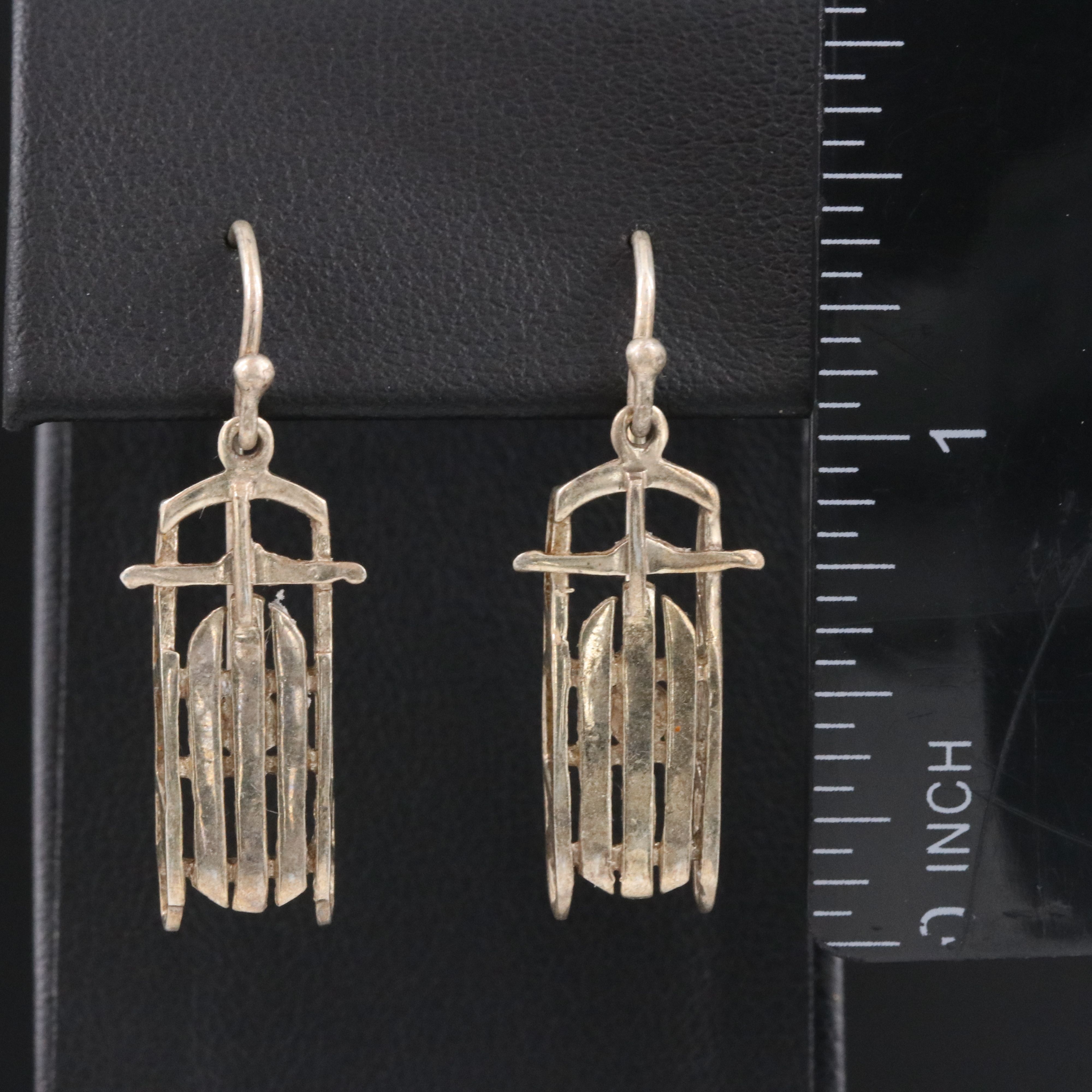 Sterling Snow Sled Earrings