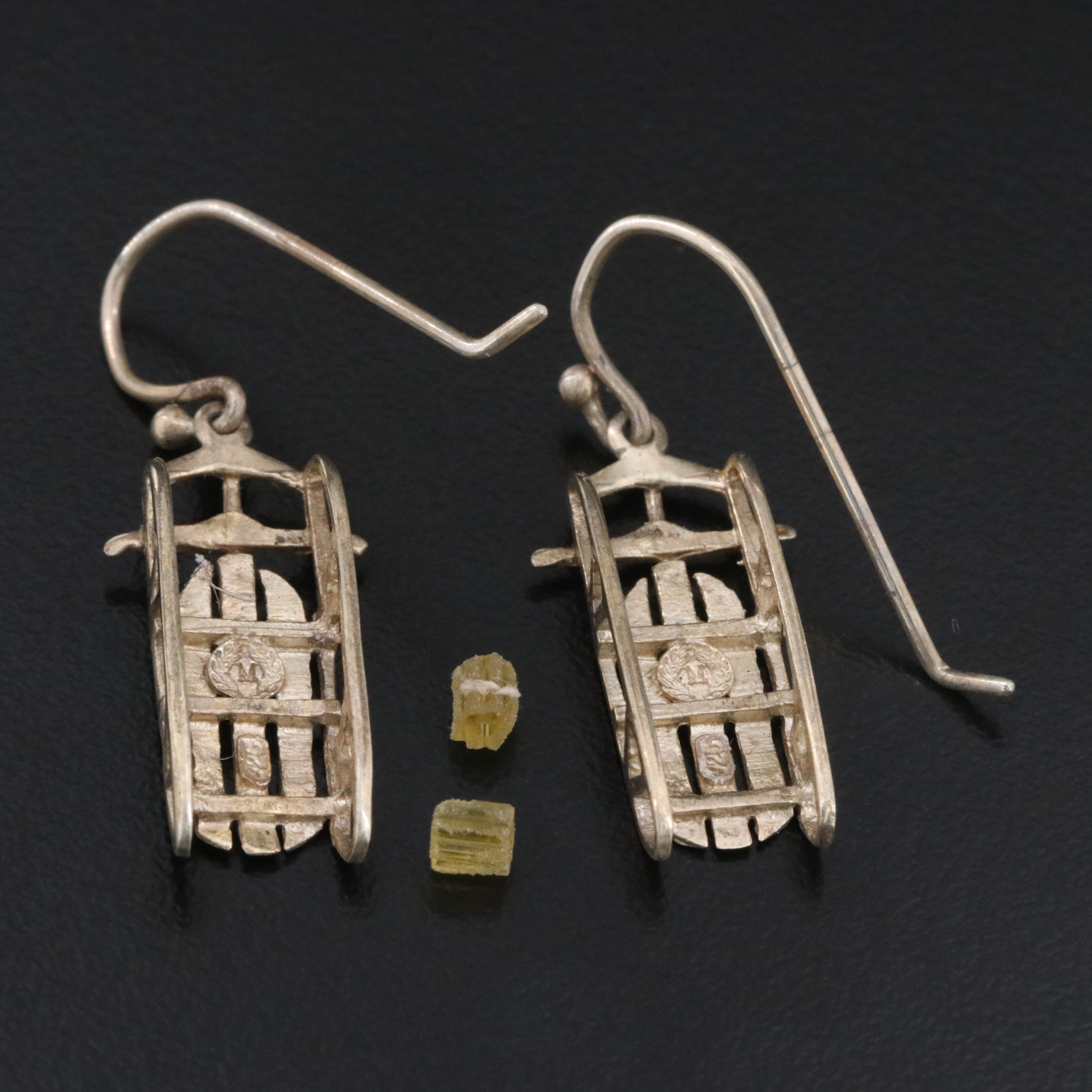 Sterling Snow Sled Earrings
