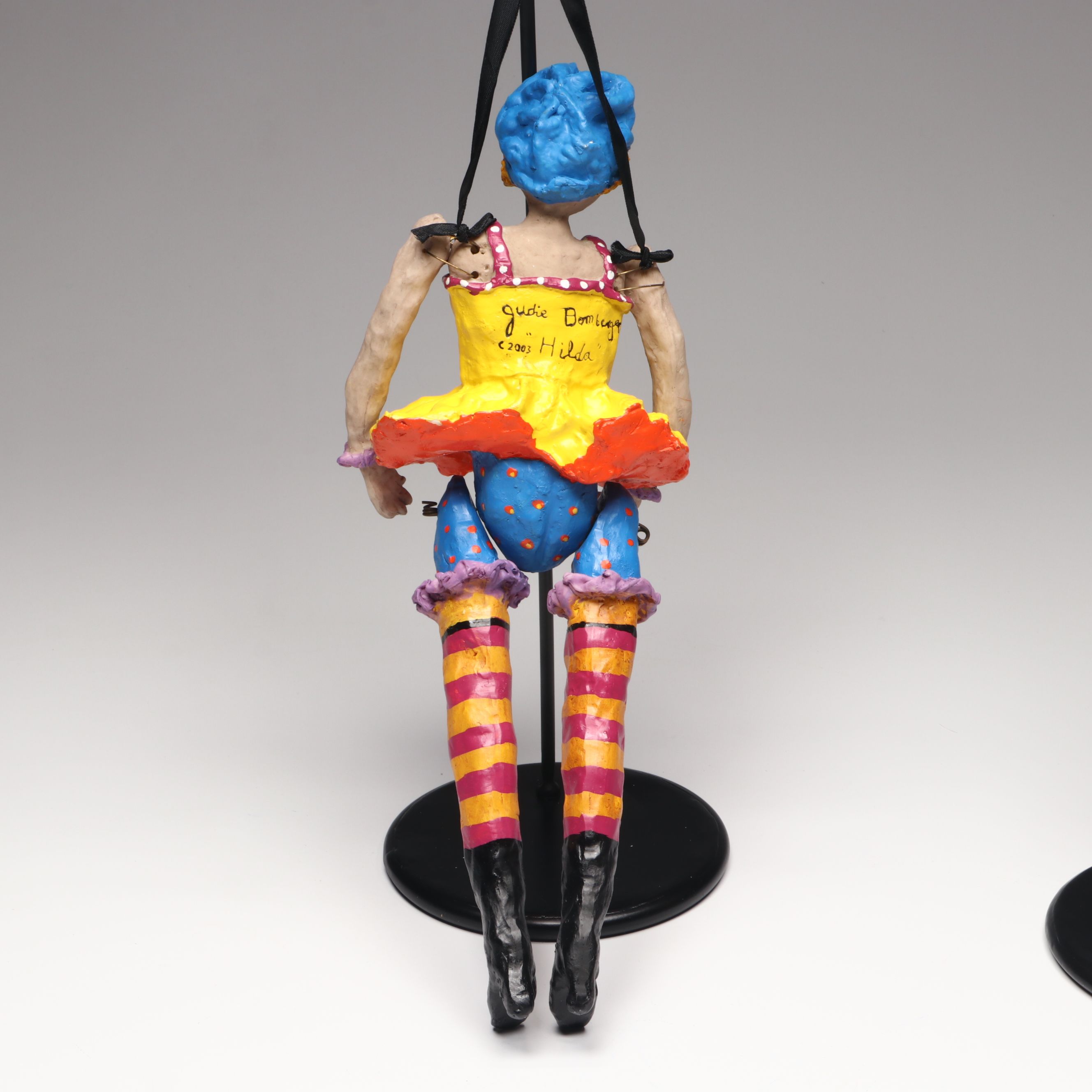 Judie Bomberger "Crow Mama," "Poppy" with Other Marionette Figures with Stands