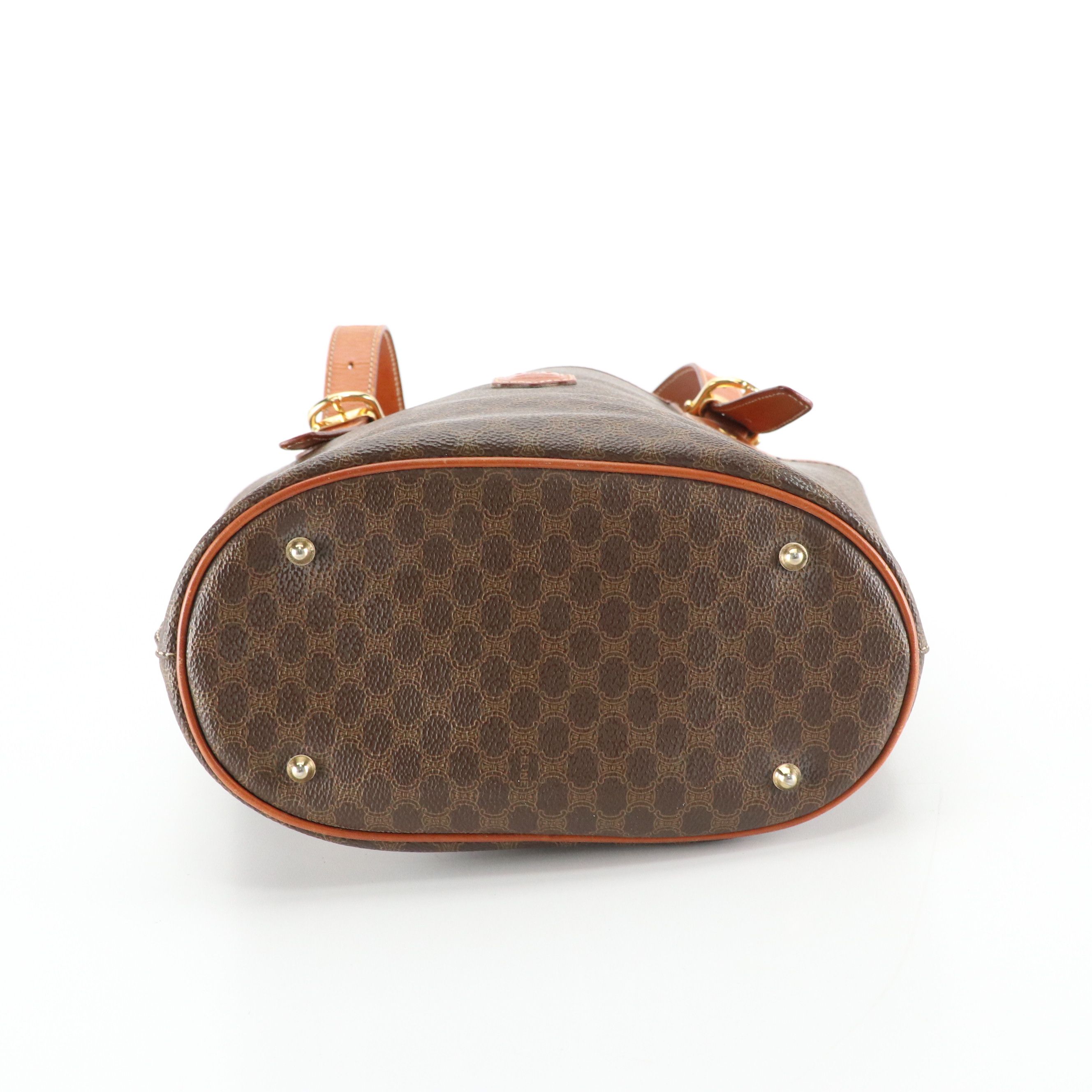 Celine Bucket Tote in Macadam Canvas and Leather