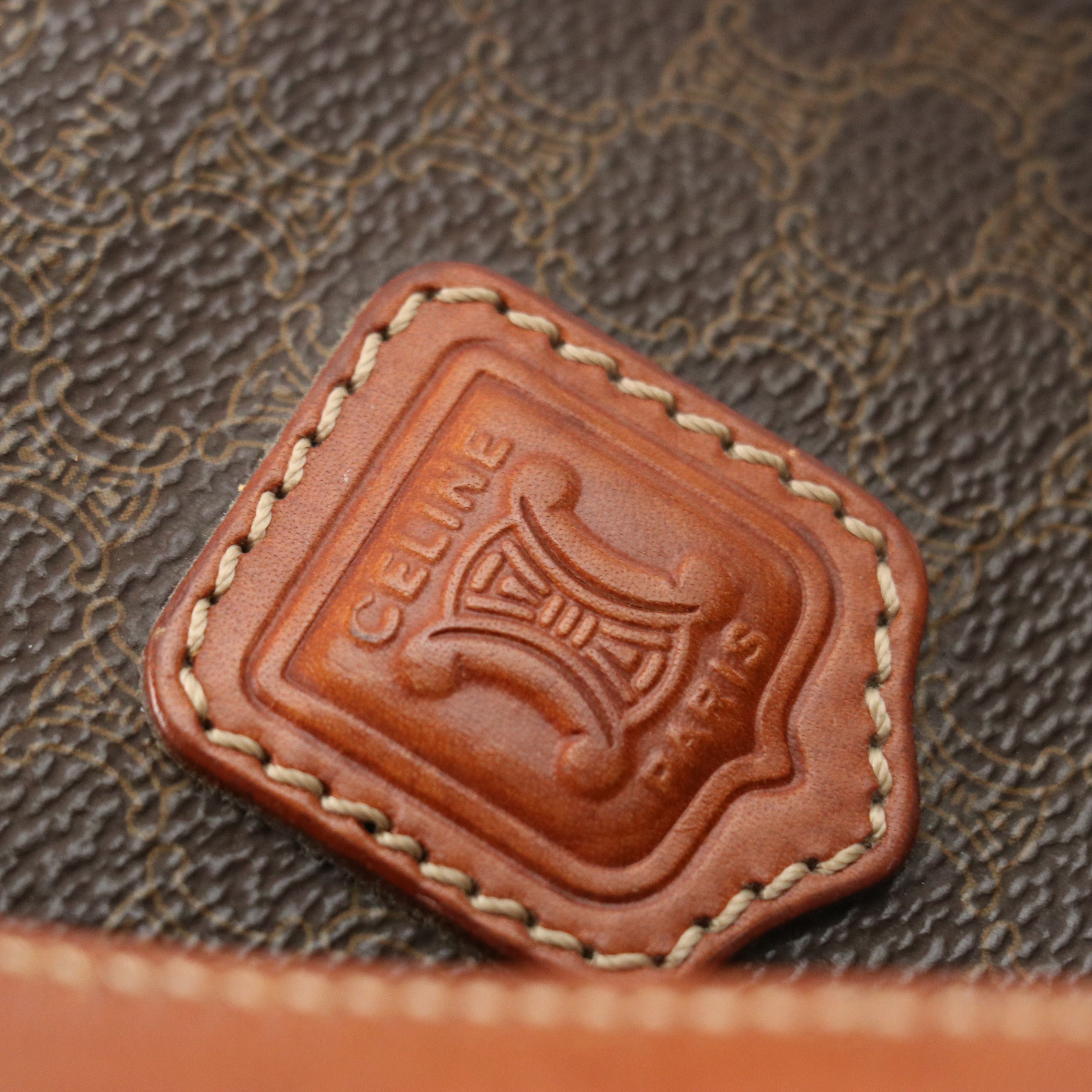 Celine Bucket Tote in Macadam Canvas and Leather