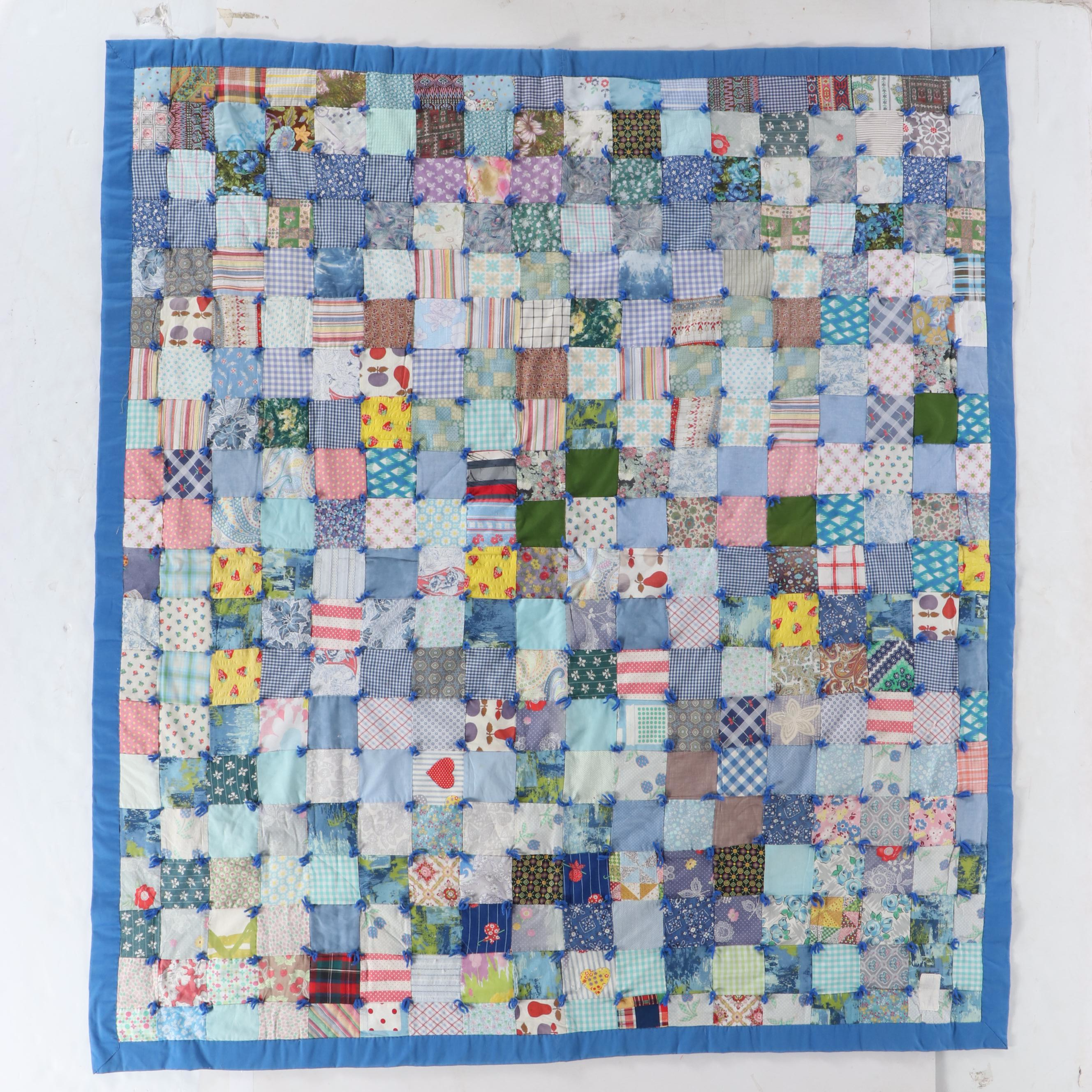 Hand-Tied Vintage Patchwork Quilt