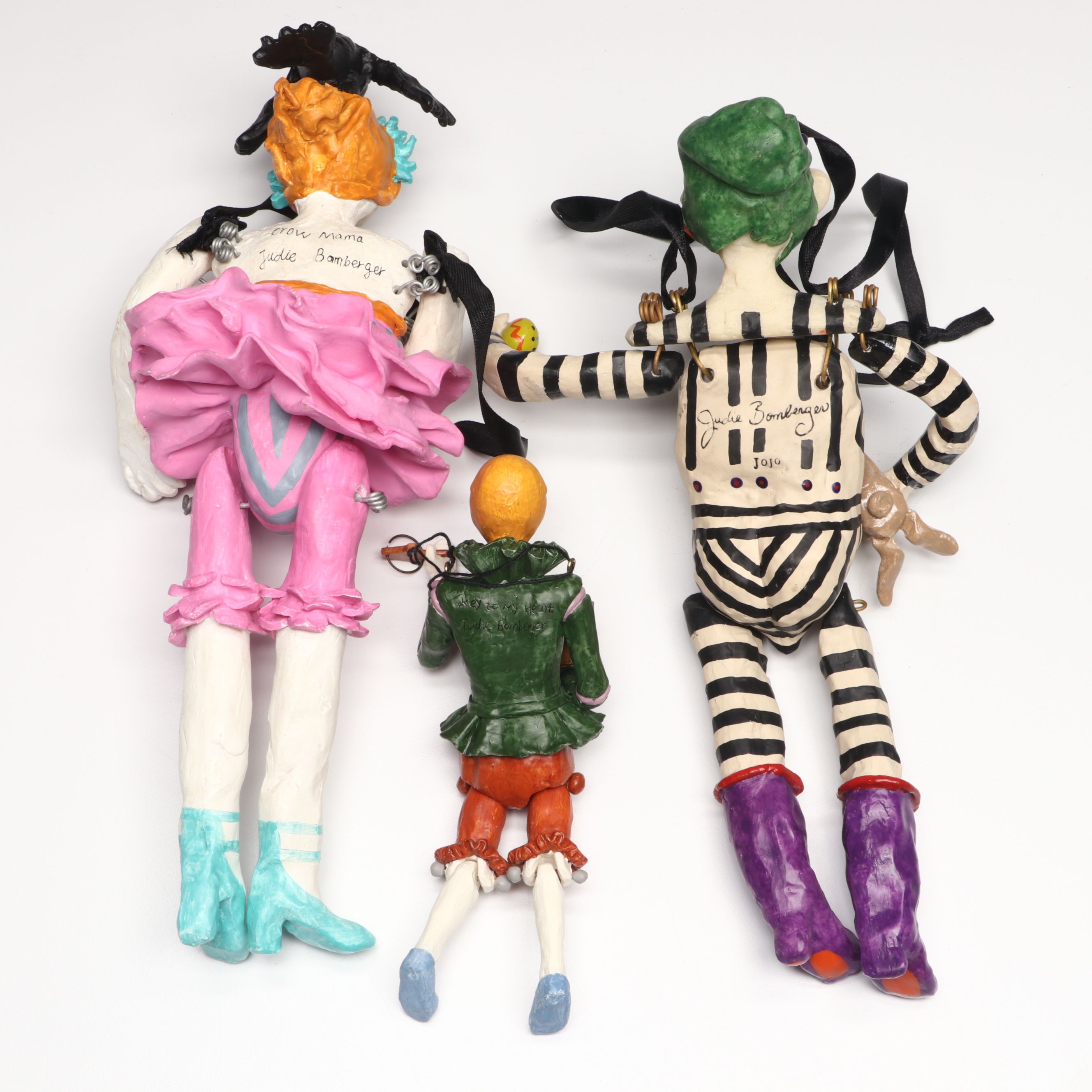 Judie Bomberger "Crow Mama," "Key to My Heart" and "Jojo" Puppet Figures