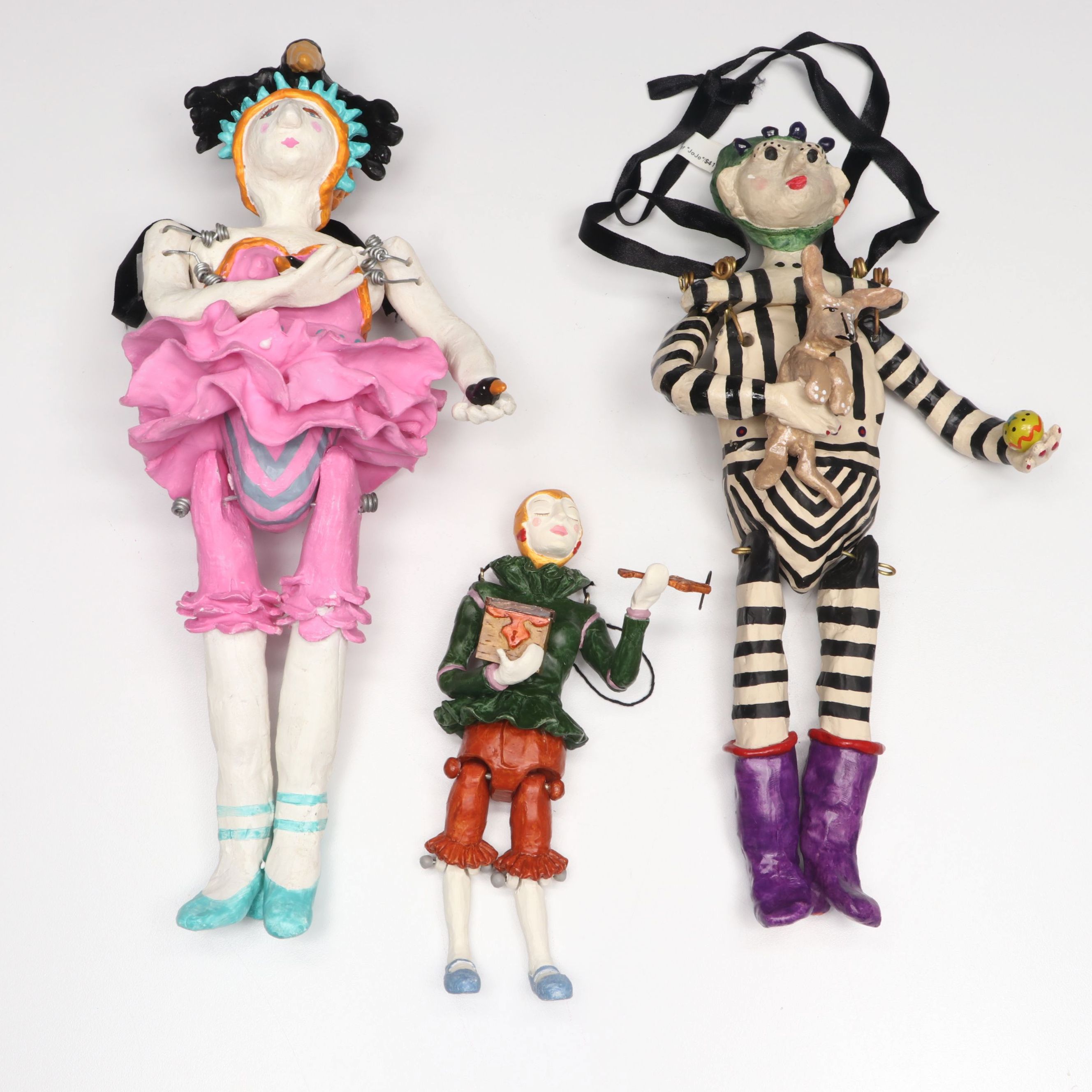 Judie Bomberger "Crow Mama," "Key to My Heart" and "Jojo" Puppet Figures