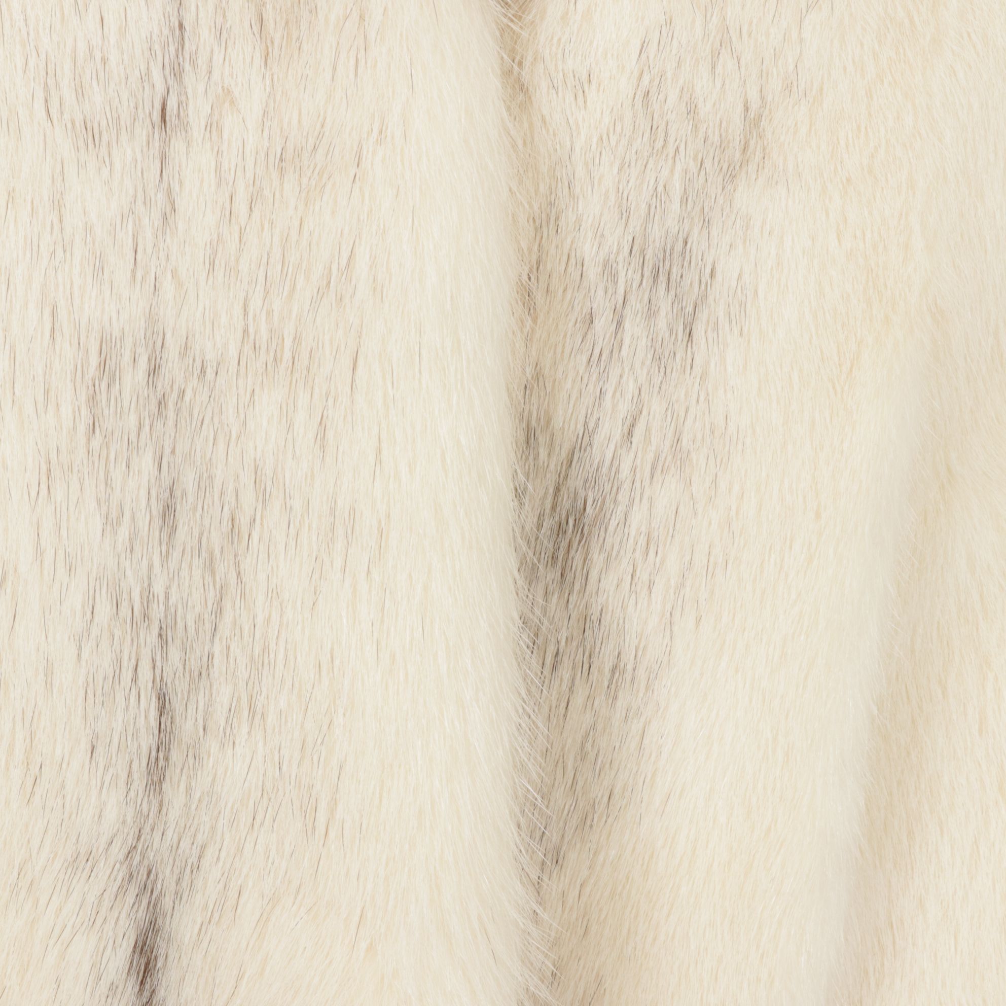 White Mink Fur Stole with Fox Fur Shawl Collar