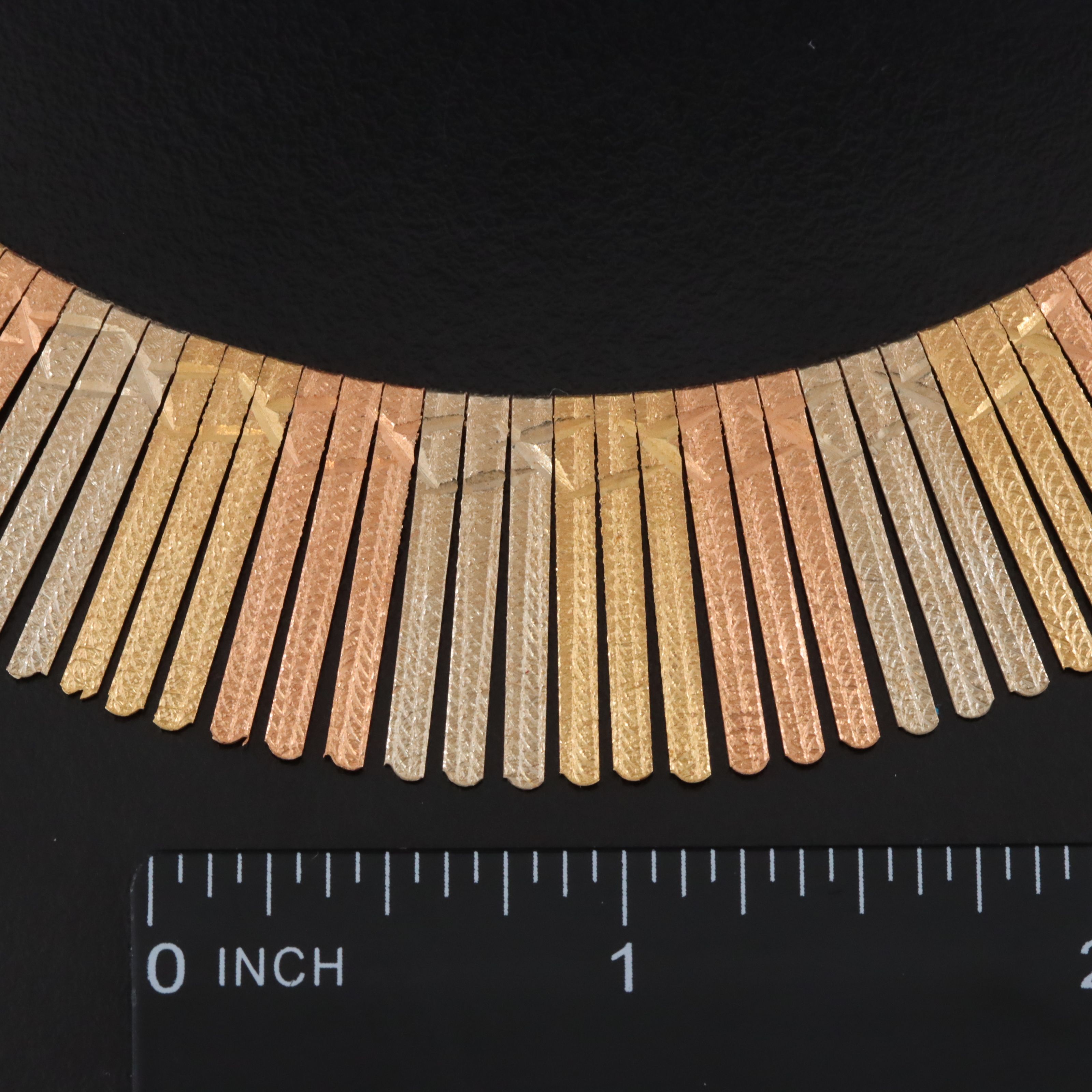 14K Tri-Color Fringe Necklace