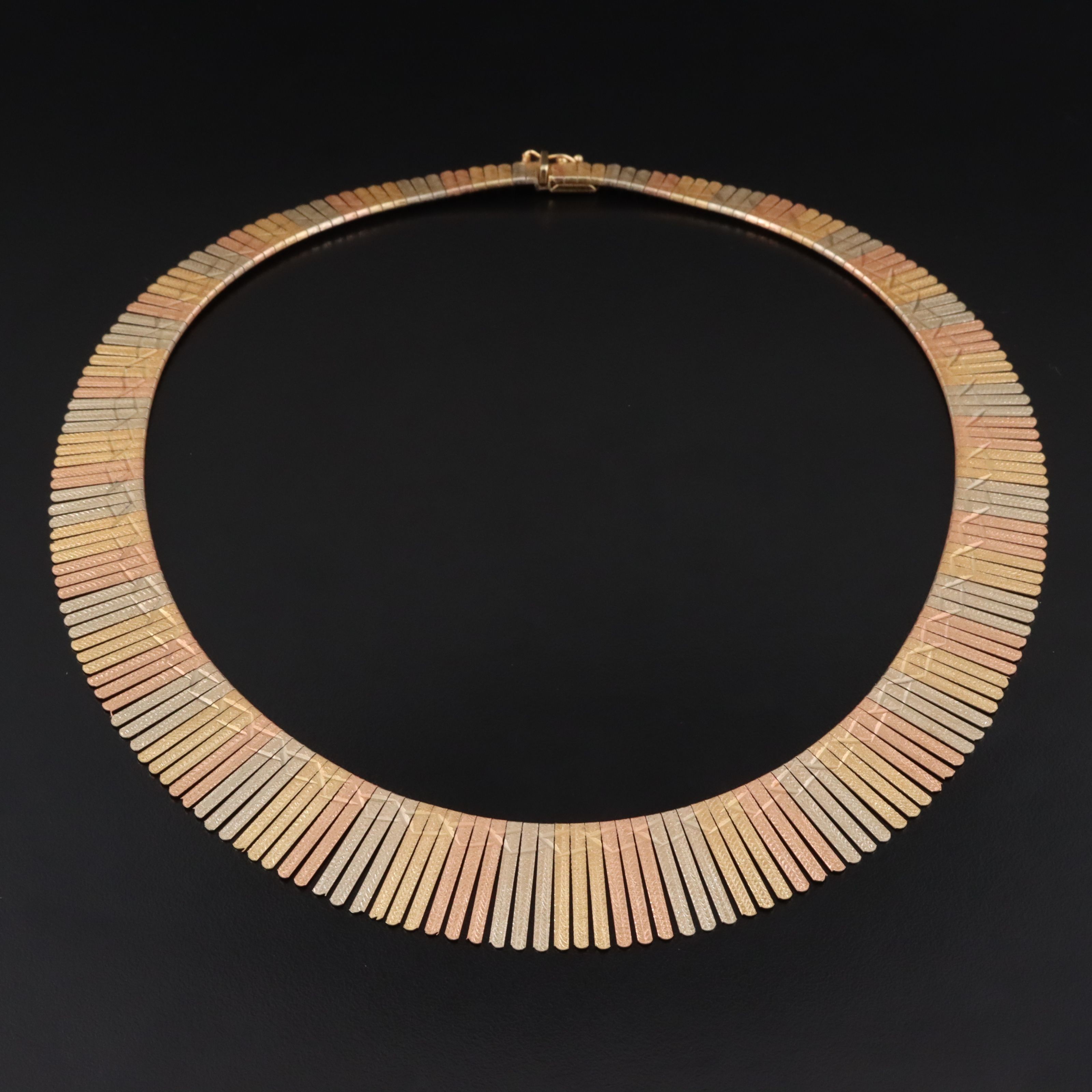 14K Tri-Color Fringe Necklace