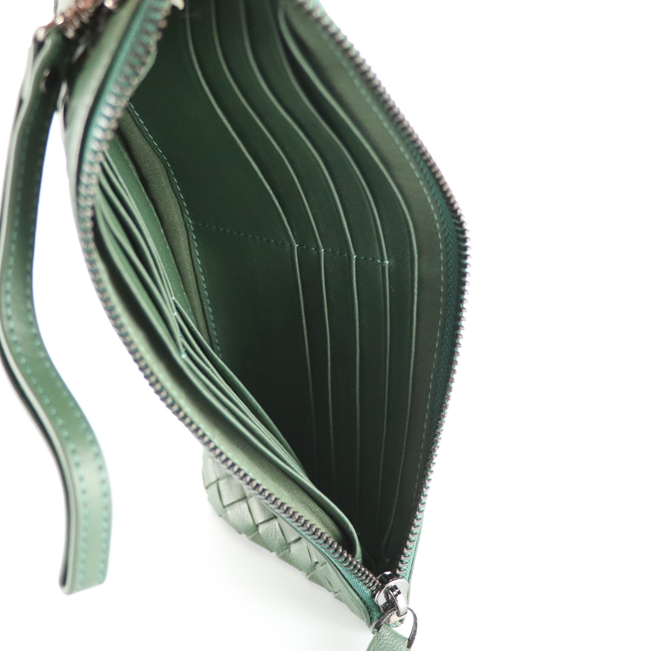 Cochni Woven Leather Zip Wallet/Wristlet Clutch