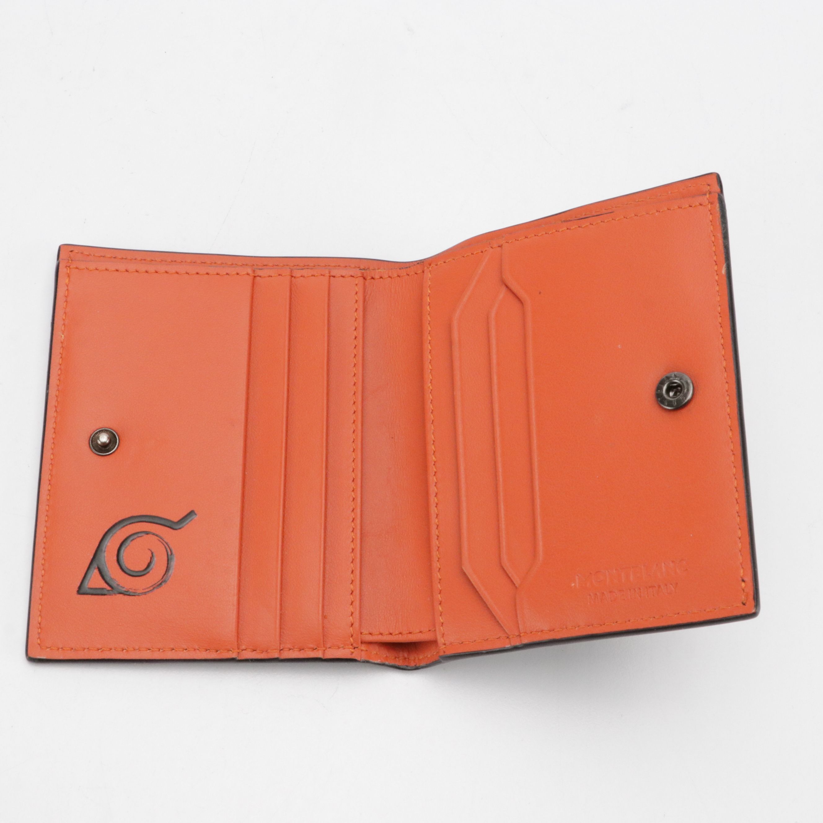 Montblanc x Naruto Bifold Compact Wallet in Printed Black Calf Leather