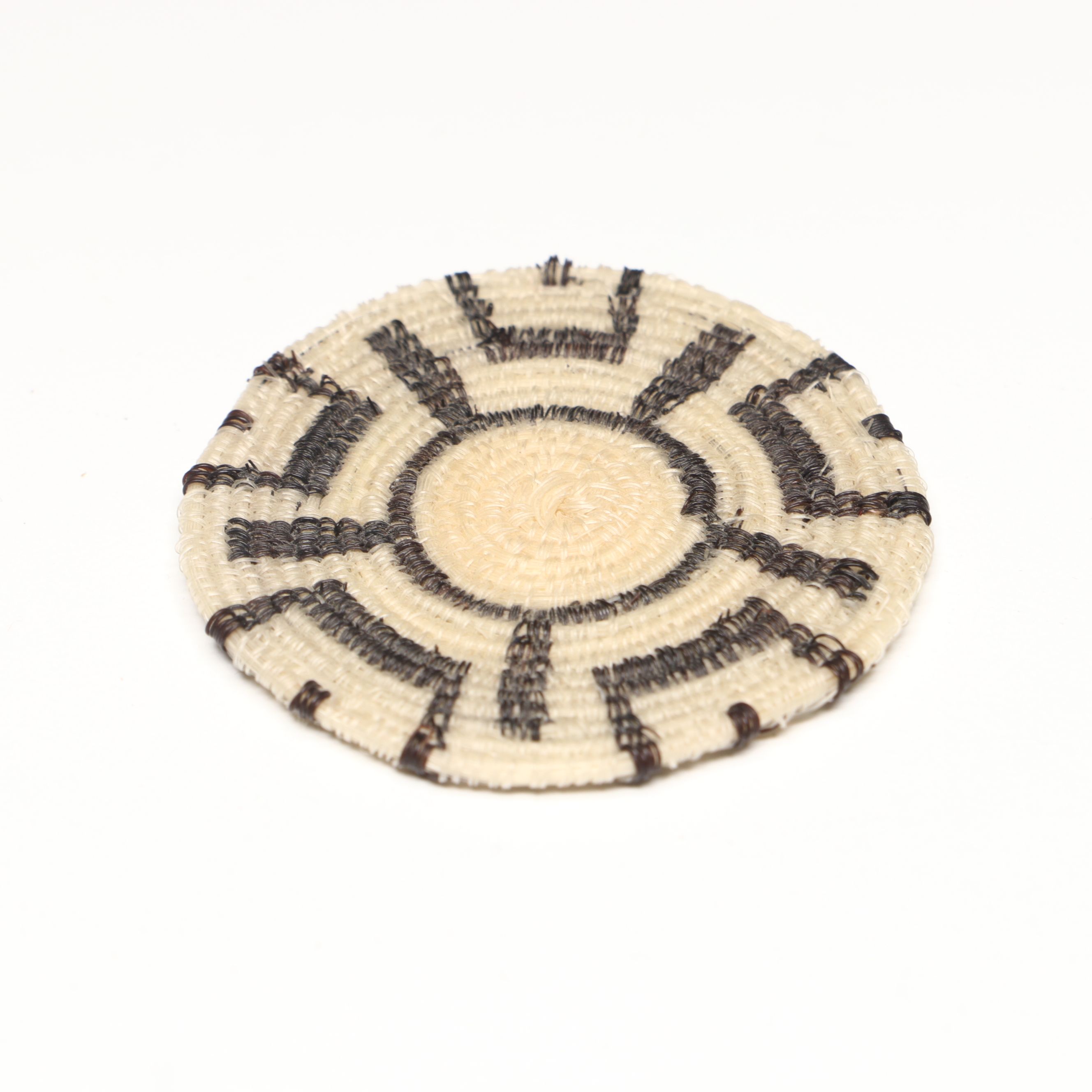 Tohono O'odham Miniature Horse Hair Basketry with Geometric Designs