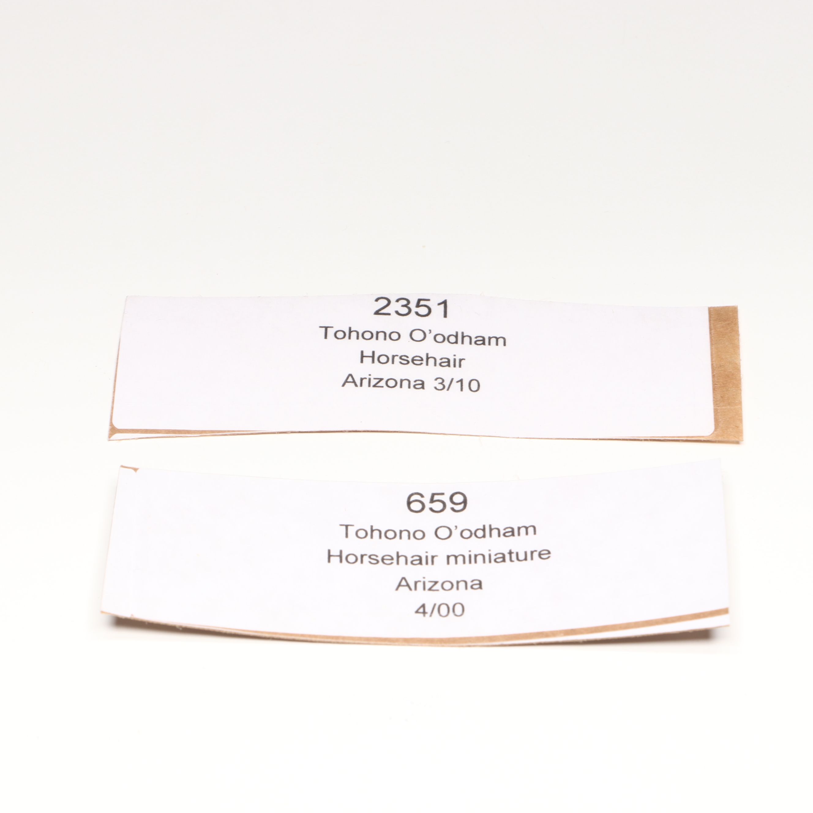 Tohono O'odham Miniature Horse Hair Basketry with Geometric Designs