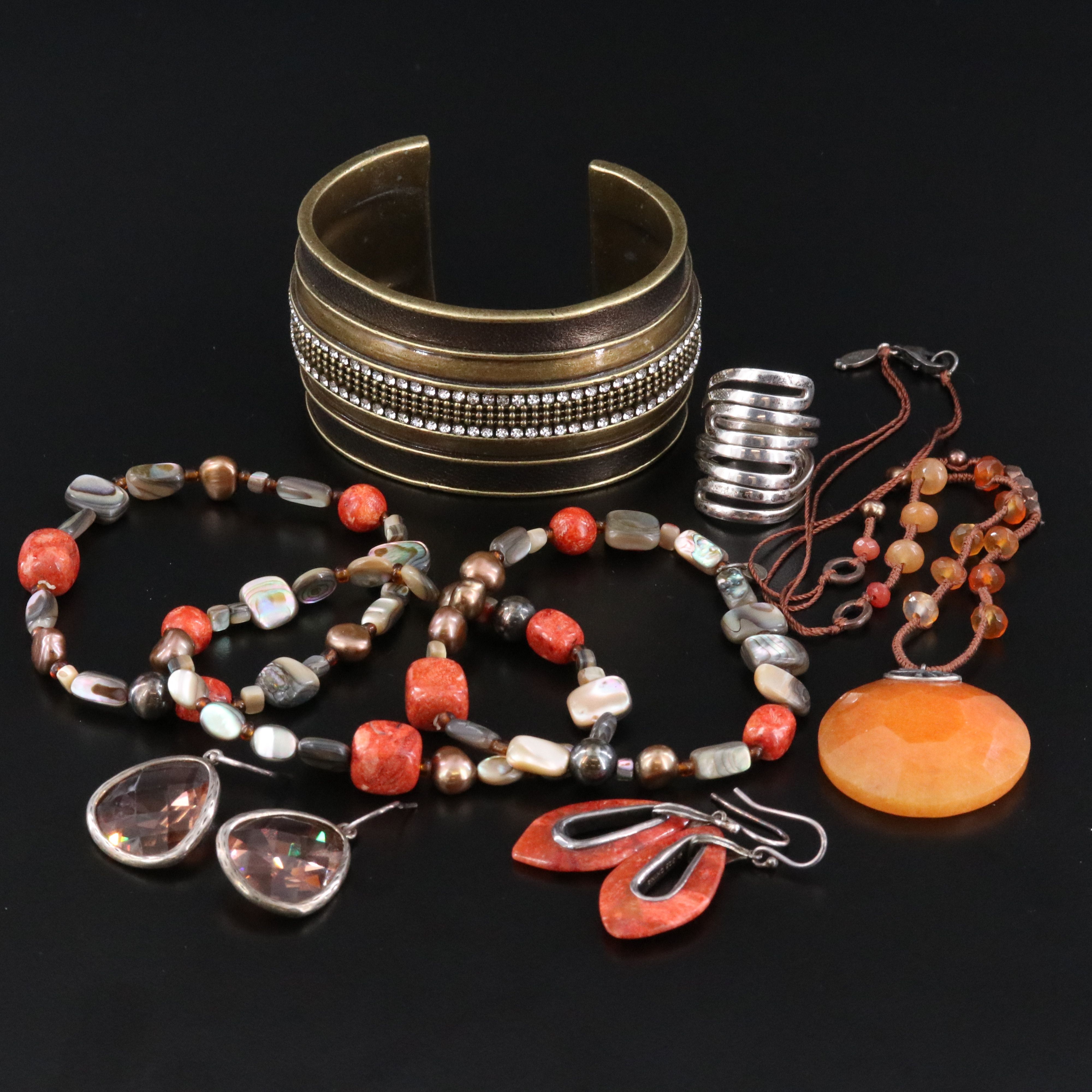 Silpada Jewelry Collection Featuring Sterling, Abalone and Coral