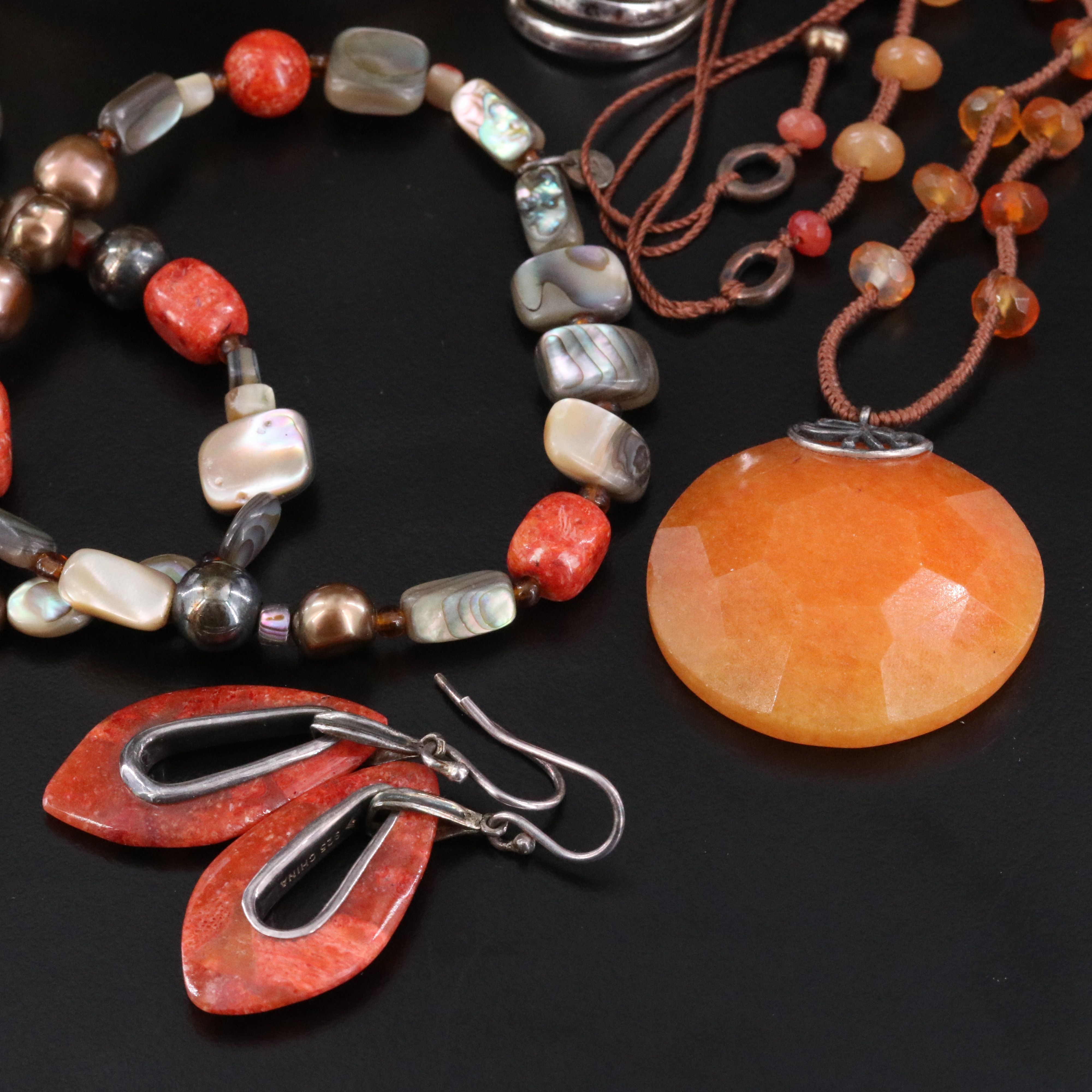 Silpada Jewelry Collection Featuring Sterling, Abalone and Coral