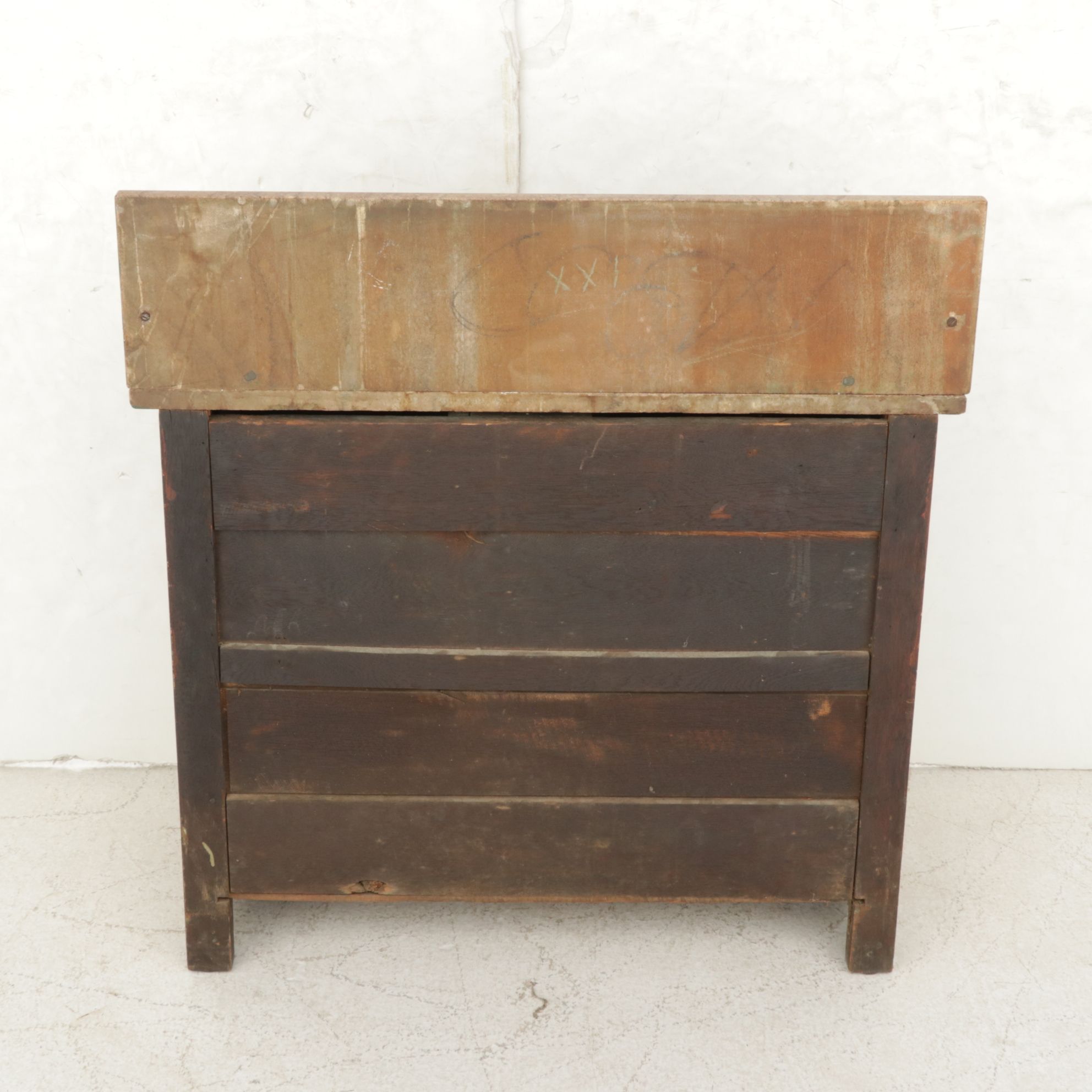 Victorian Marble-Top Oak Washstand, Early 20th Century