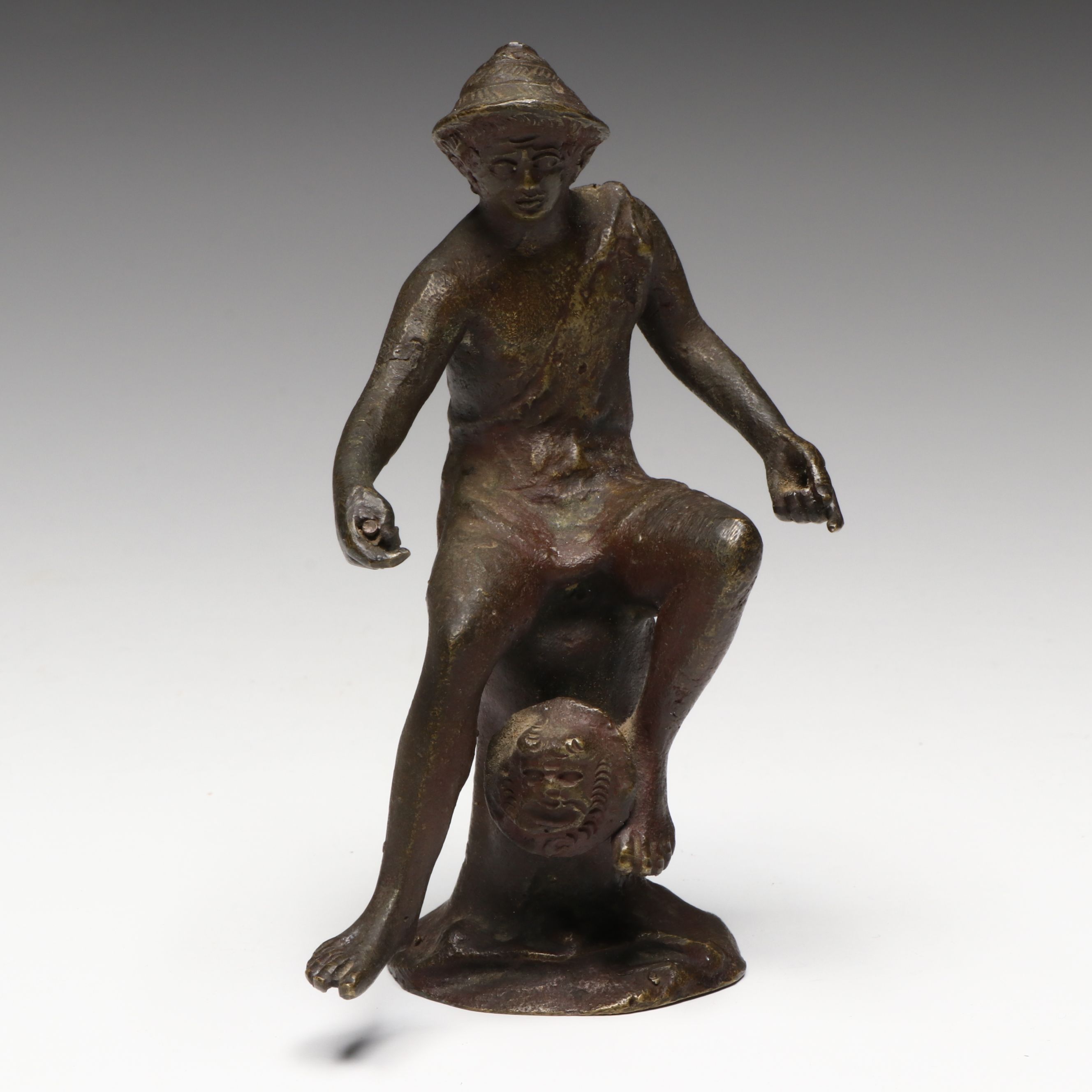Roman Style Bronze Seated Mars Figurine