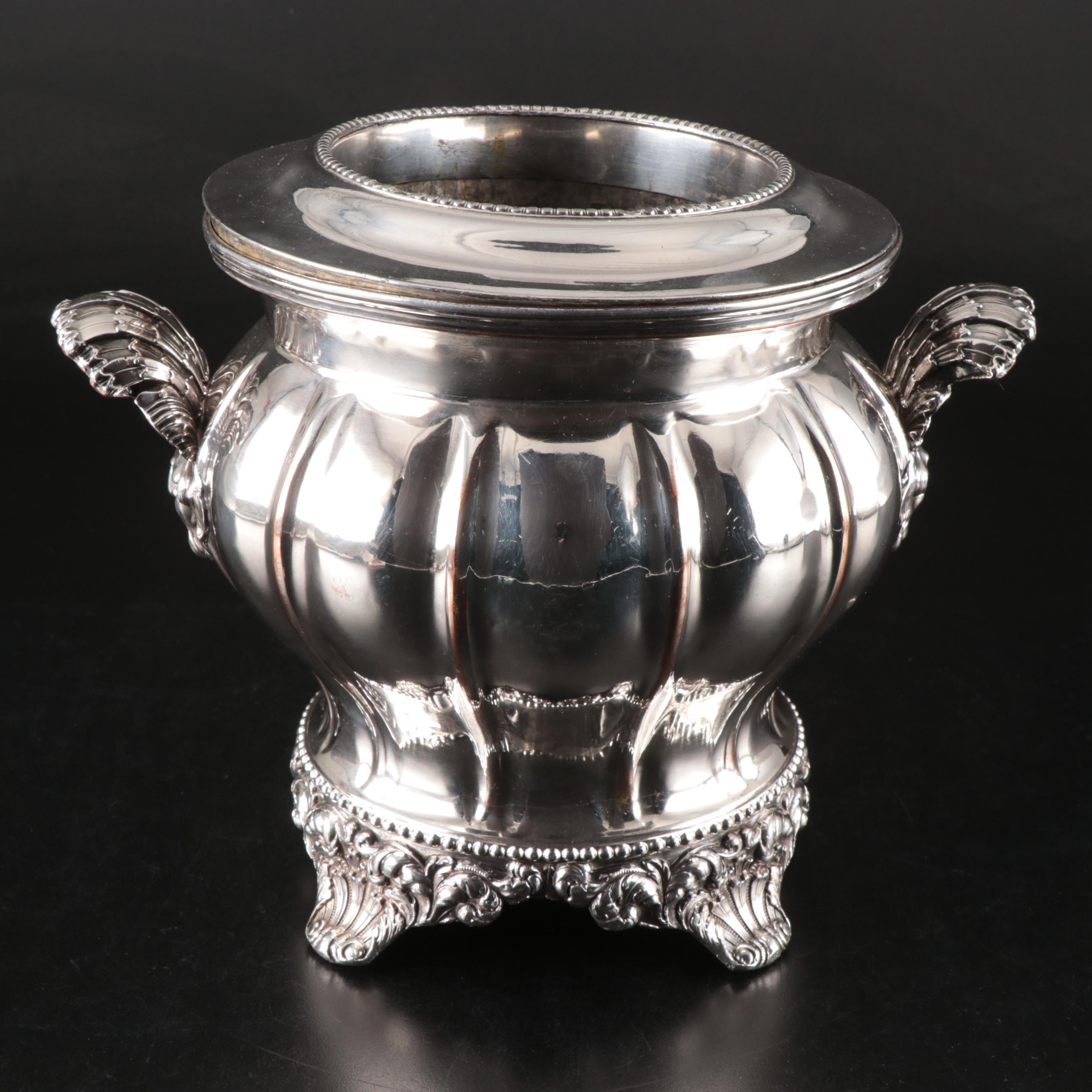 Georgian Style Silver Plate Wine Cooler