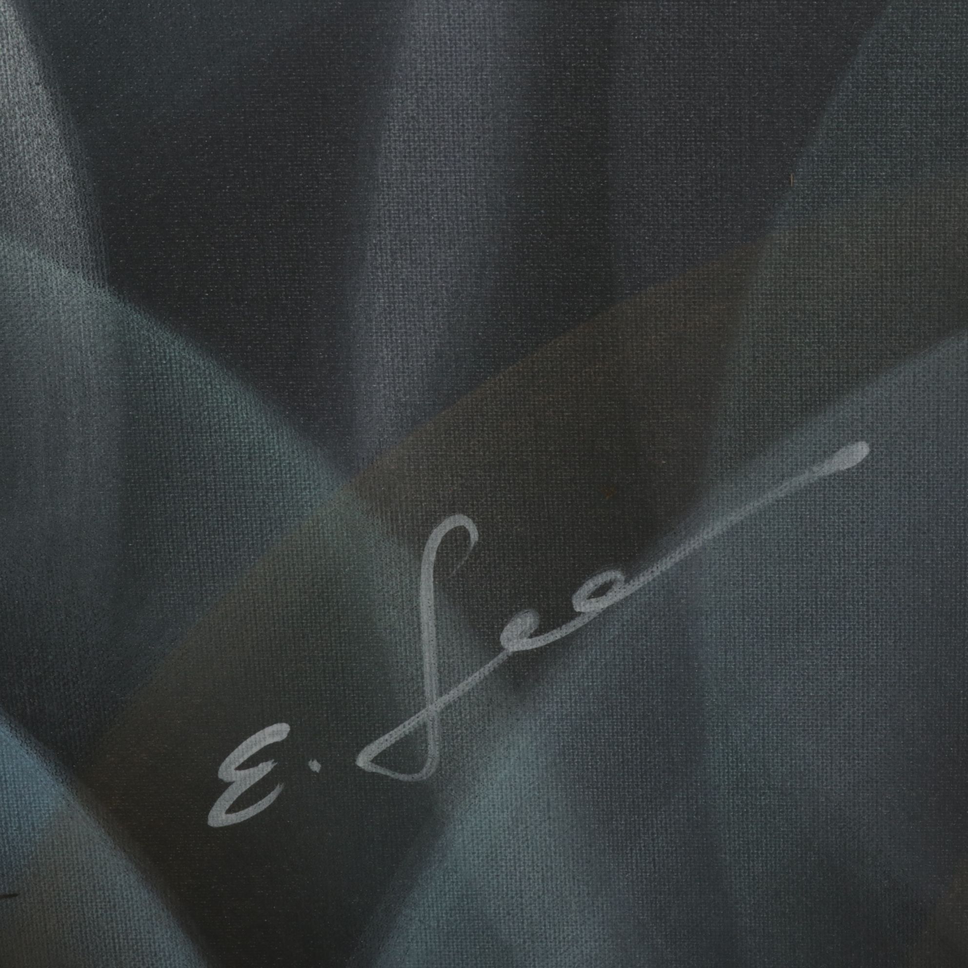 E. Lee Abstract Acrylic Painting of Pastel Eccentric Circles, Late 20th Century