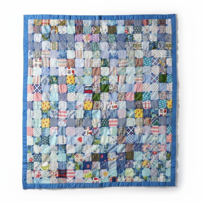 Hand-Tied Vintage Patchwork Quilt