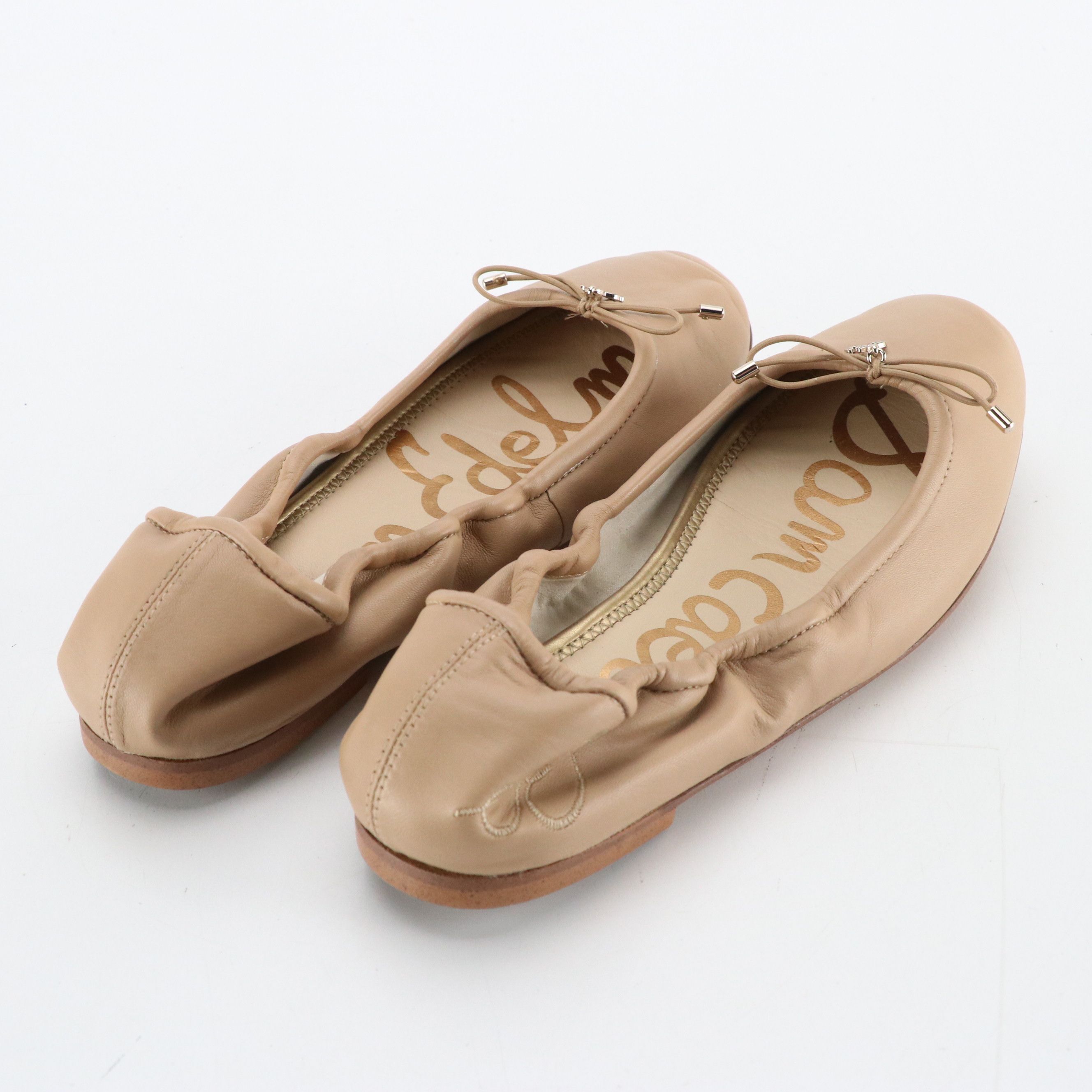 Sam Edelman Beige Leather Ballet Flats