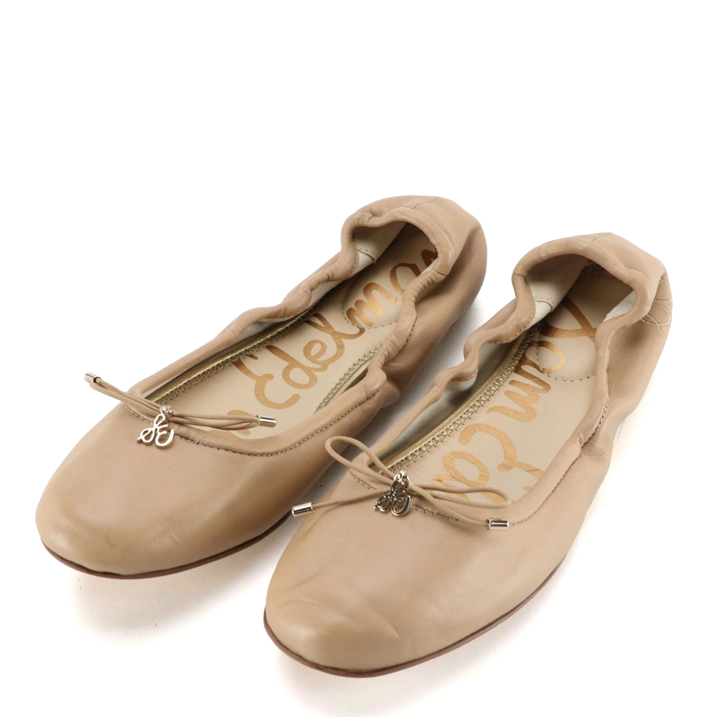 Sam Edelman Beige Leather Ballet Flats