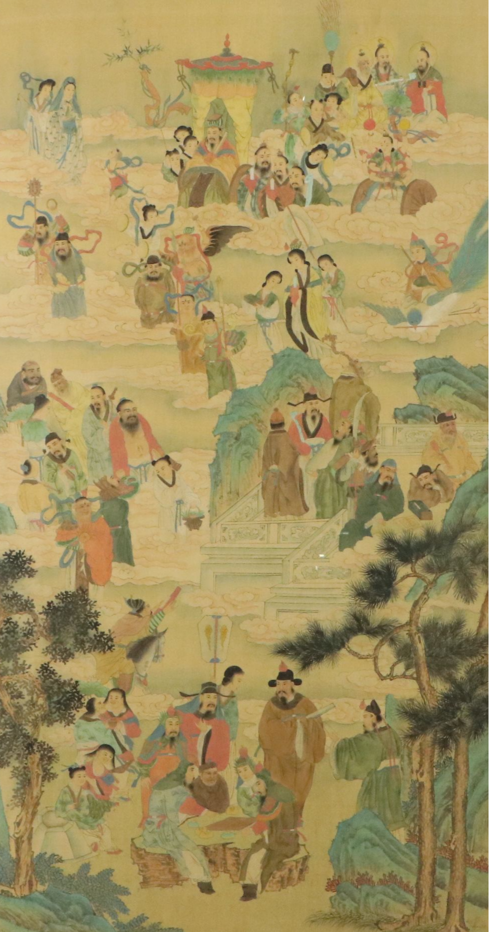 Chinese Court Scene Watercolor and Gouache Painting