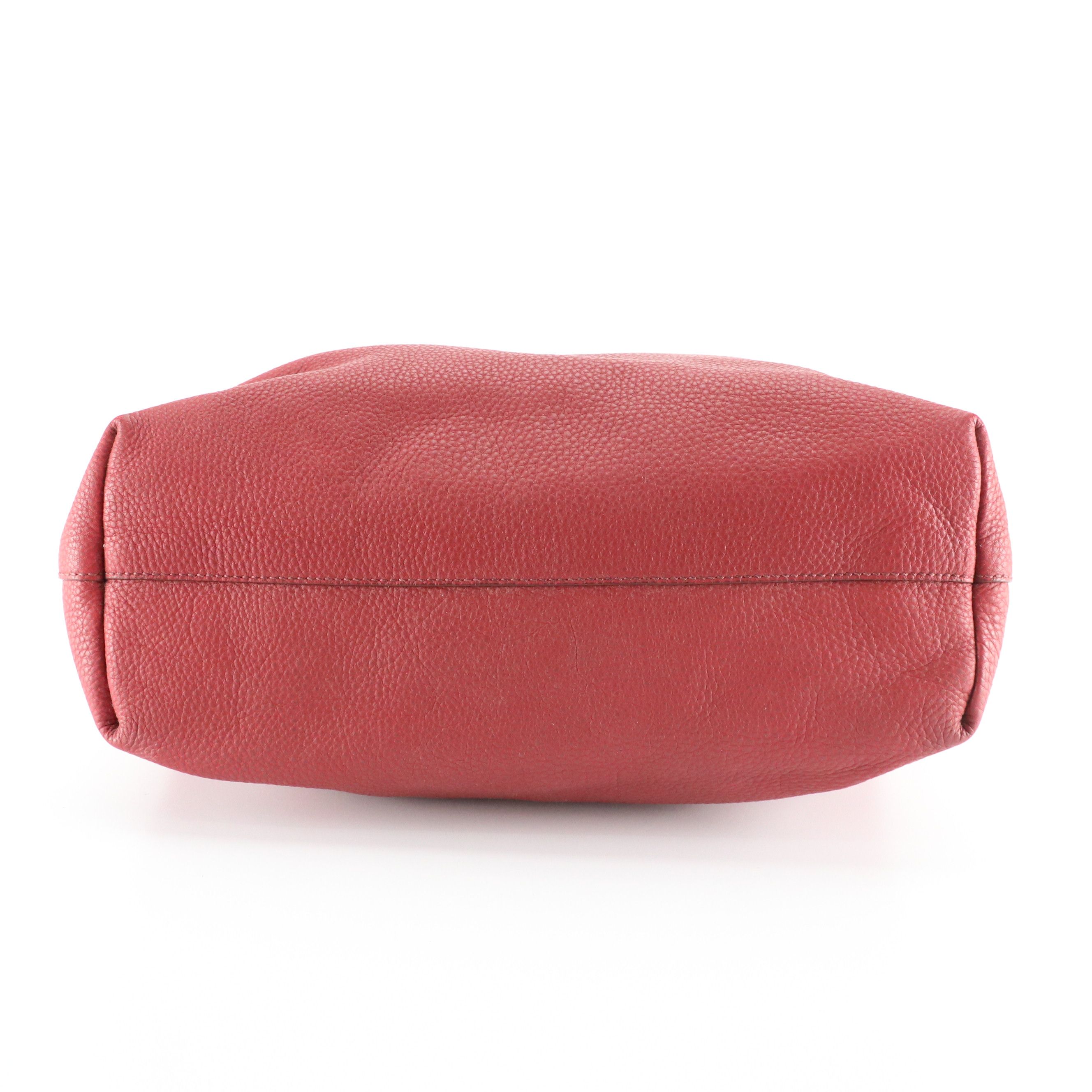 Prada Two-Way Shopper Tote in Red Pebbled Vitello Daino Leather