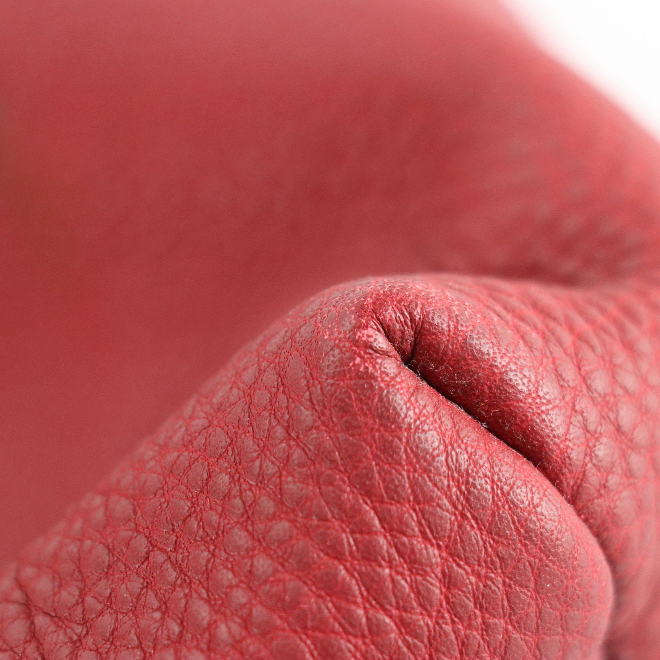 Prada Two-Way Shopper Tote in Red Pebbled Vitello Daino Leather