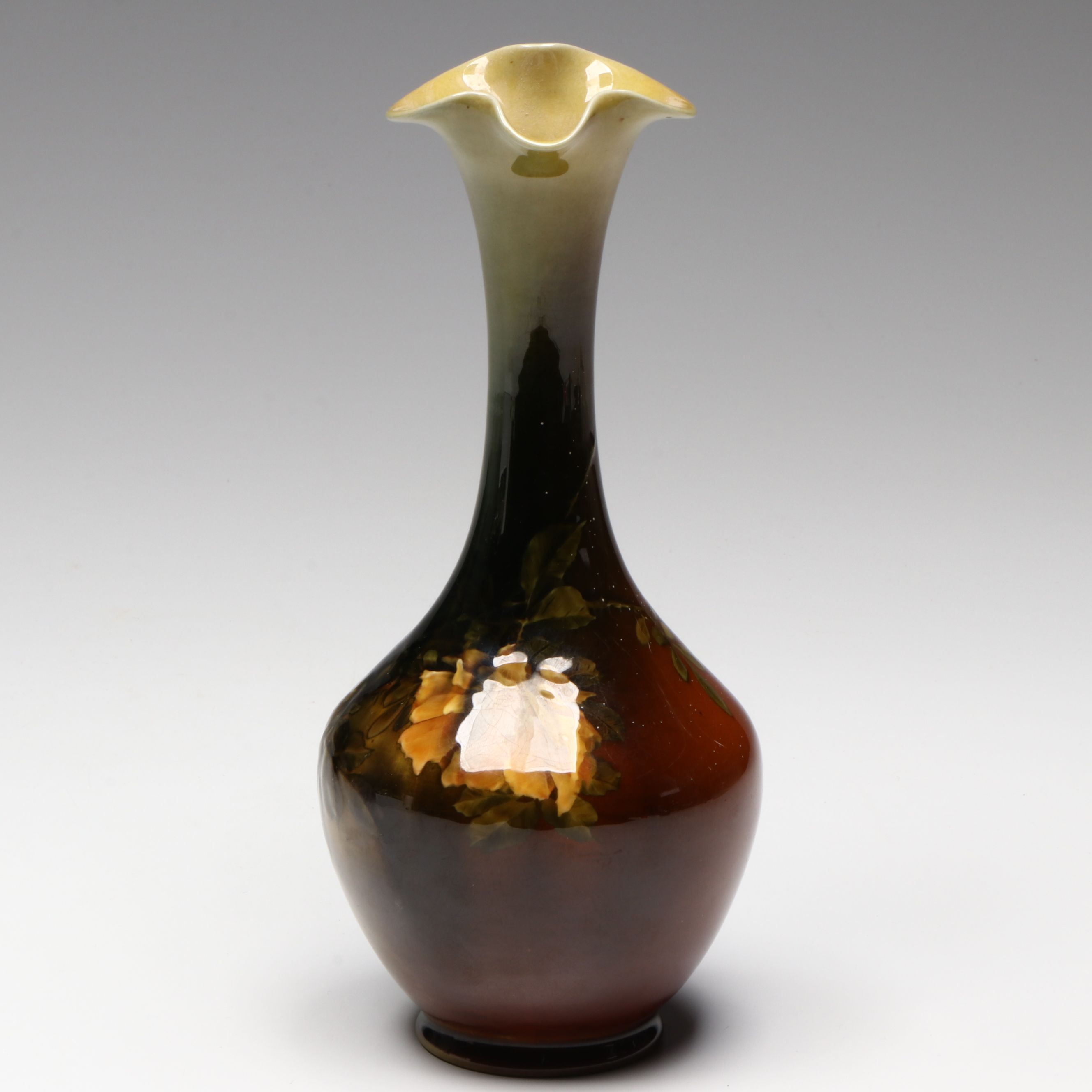 Harriette Rosemary Strafer for Rookwood Pottery Standard Glaze Ewer, 1890