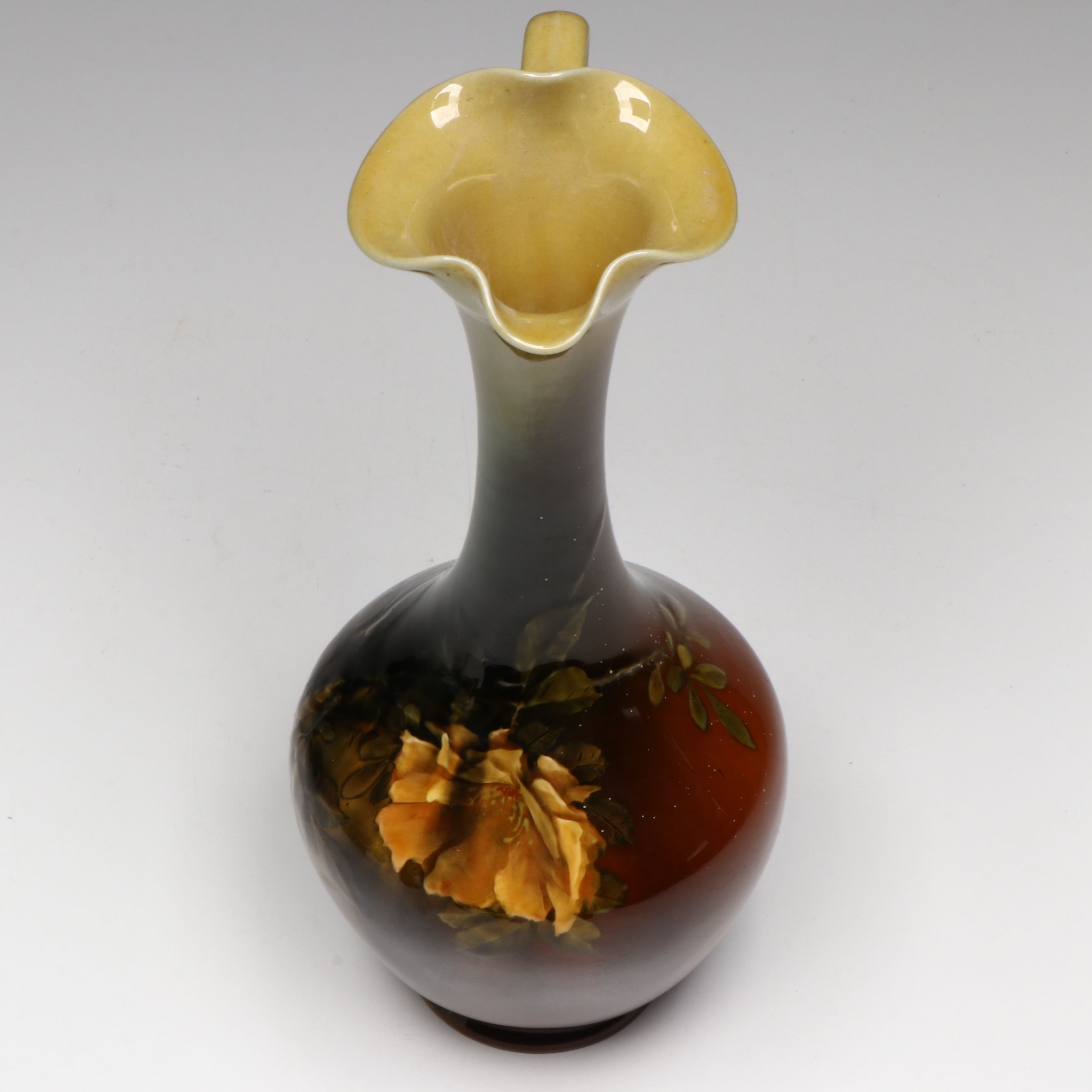 Harriette Rosemary Strafer for Rookwood Pottery Standard Glaze Ewer, 1890