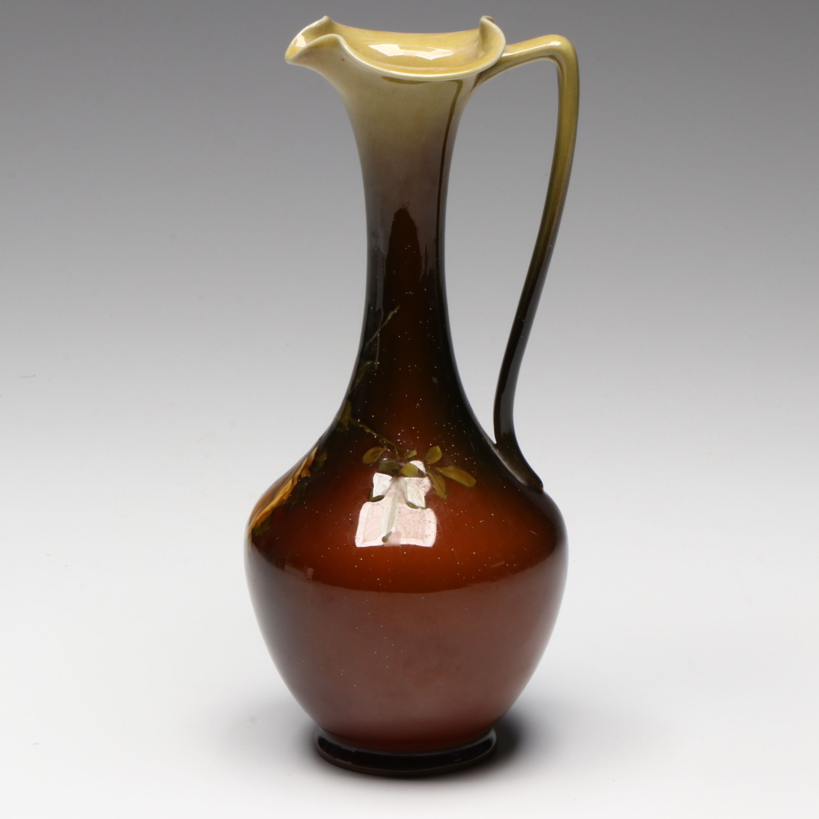 Harriette Rosemary Strafer for Rookwood Pottery Standard Glaze Ewer, 1890