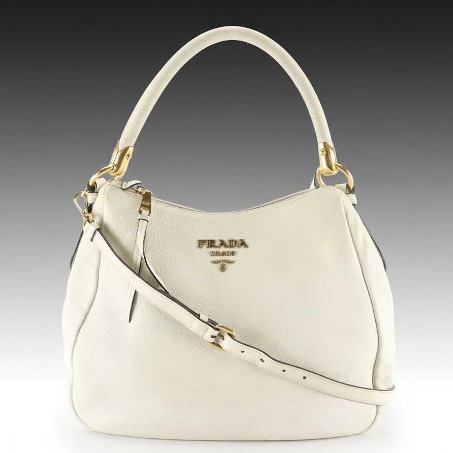 Prada Vitello Daino Leather Two-Way Hobo Bag